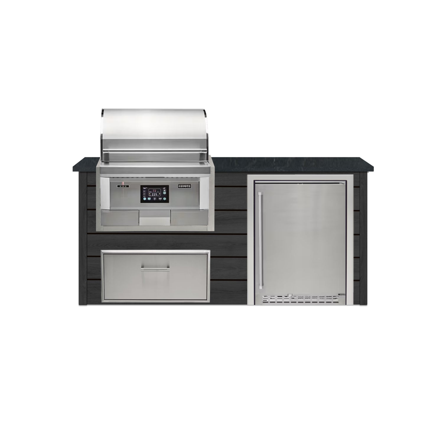 Coyote 72" Luxury Finished Outdoor Kitchen PKG 3P-CPKG3P