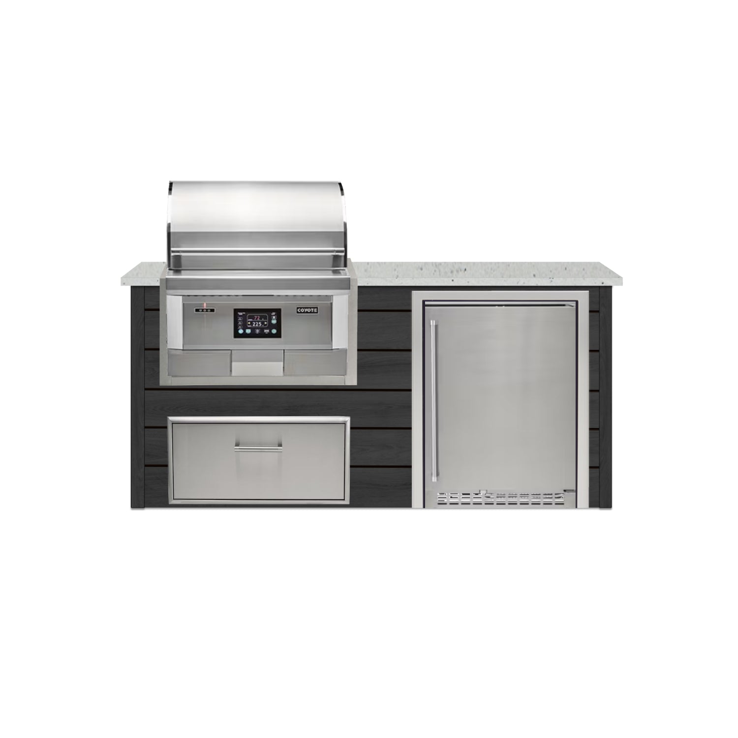 Coyote 72" Luxury Finished Outdoor Kitchen PKG 3P-CPKG3P