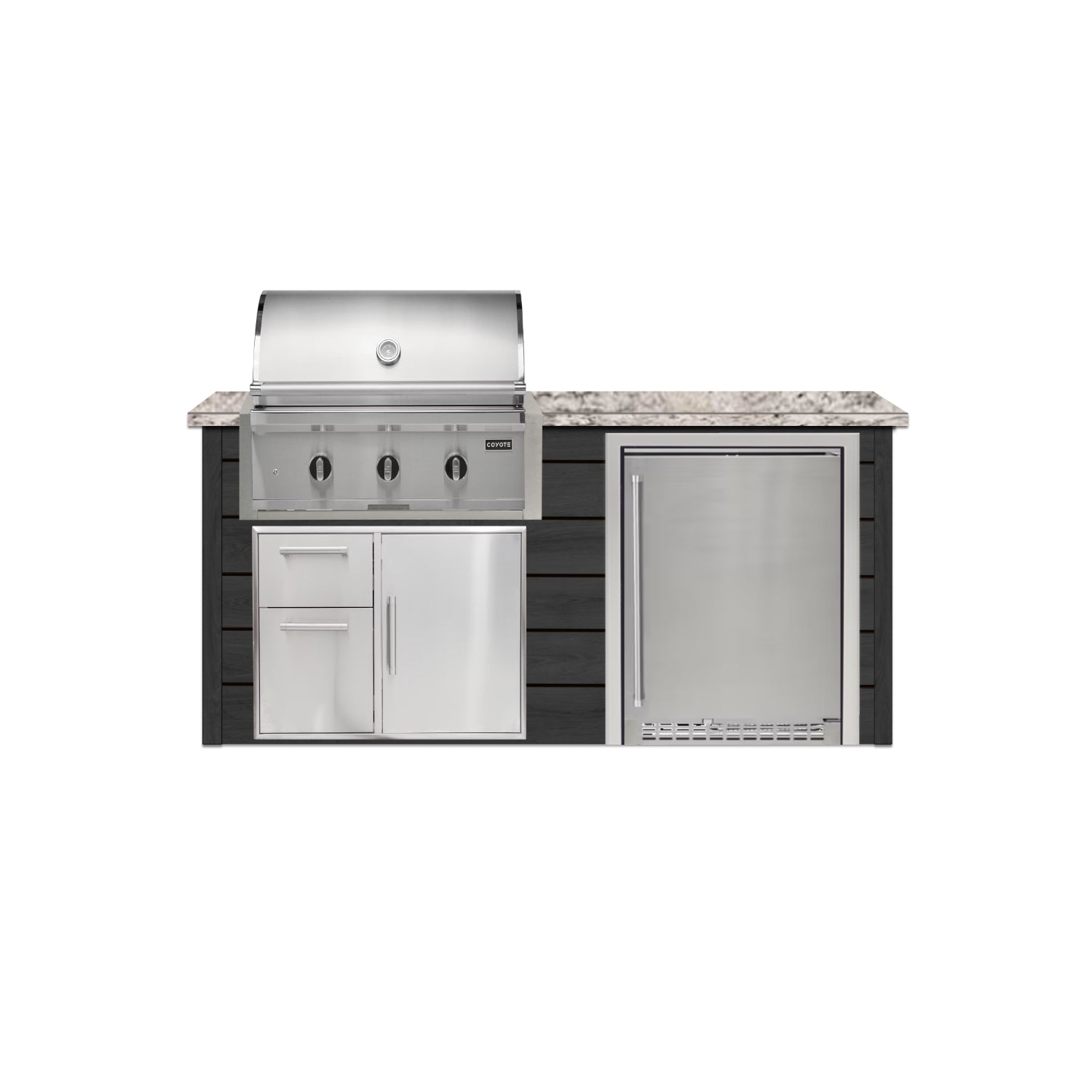 Coyote 72" Luxury Finished Outdoor Kitchen PKG 3G-CPKG3G