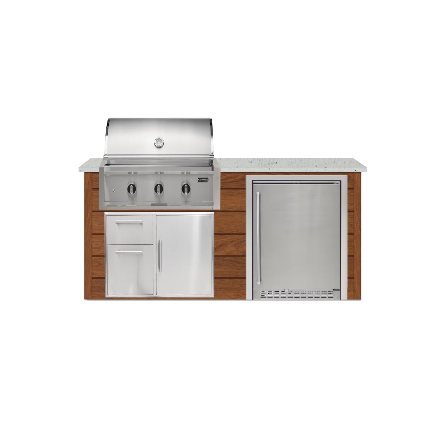 Coyote 72" Luxury Finished Outdoor Kitchen PKG 3G-CPKG3G
