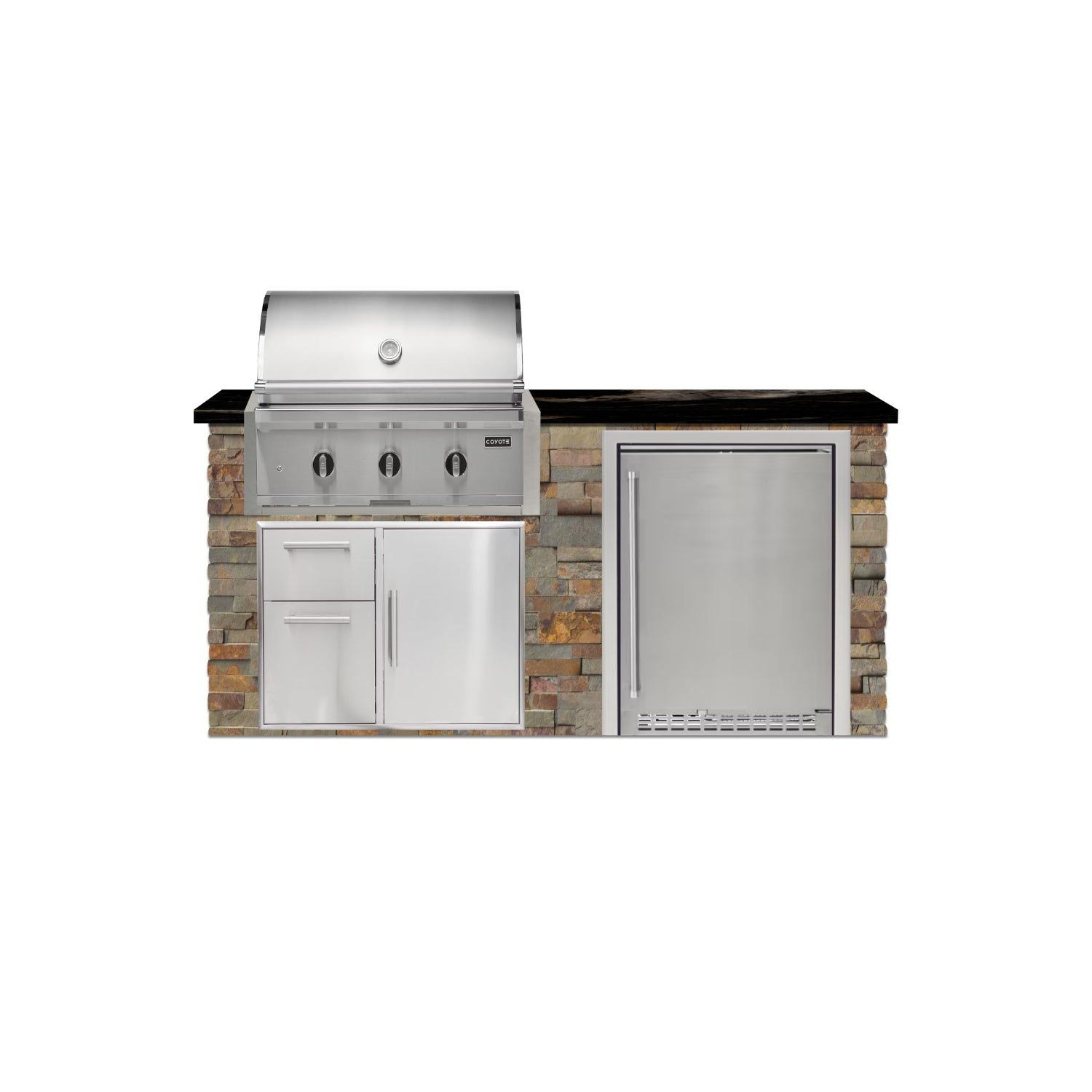 Coyote 72" Luxury Finished Outdoor Kitchen PKG 3G-CPKG3G