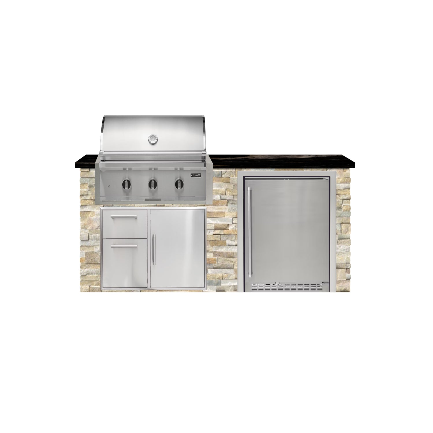 Coyote 72" Luxury Finished Outdoor Kitchen PKG 3G-CPKG3G