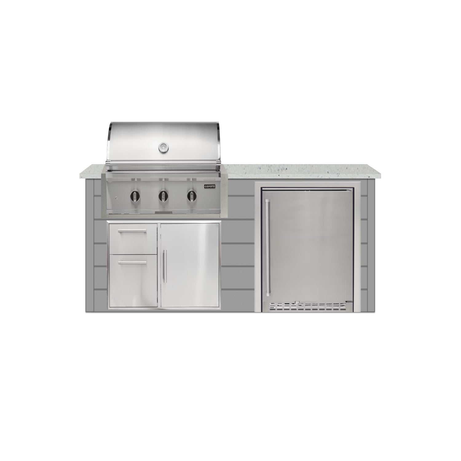 Coyote 72" Luxury Finished Outdoor Kitchen PKG 3G-CPKG3G