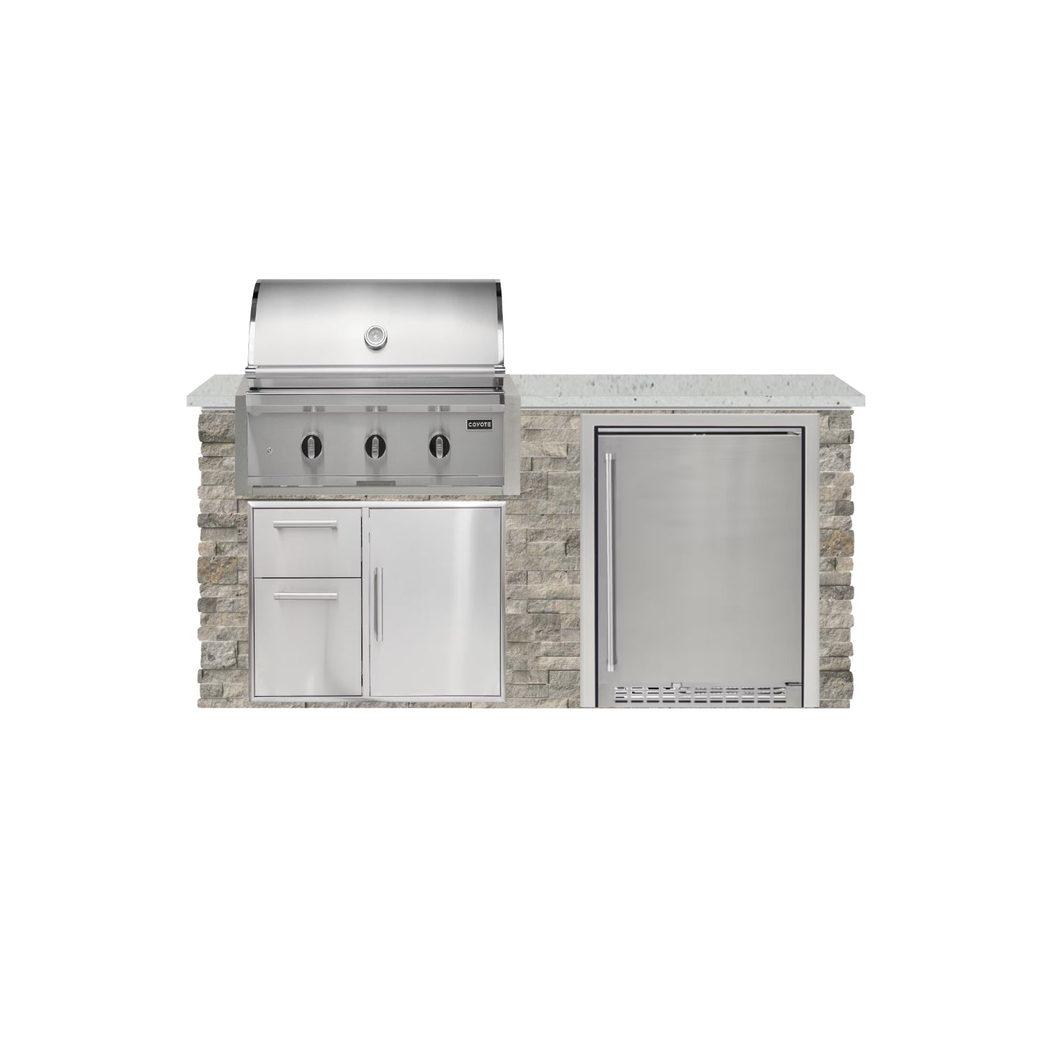 Coyote 72" Luxury Finished Outdoor Kitchen PKG 3G-CPKG3G