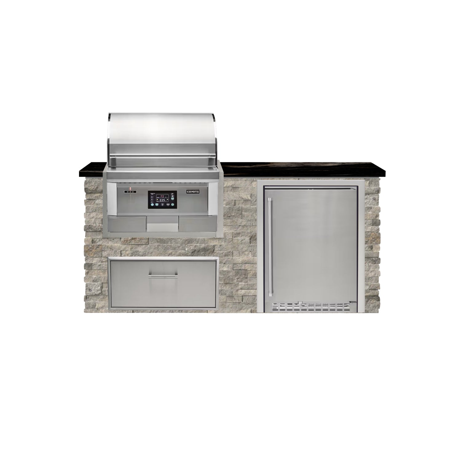 Coyote 72" Luxury Finished Outdoor Kitchen PKG 3P-CPKG3P