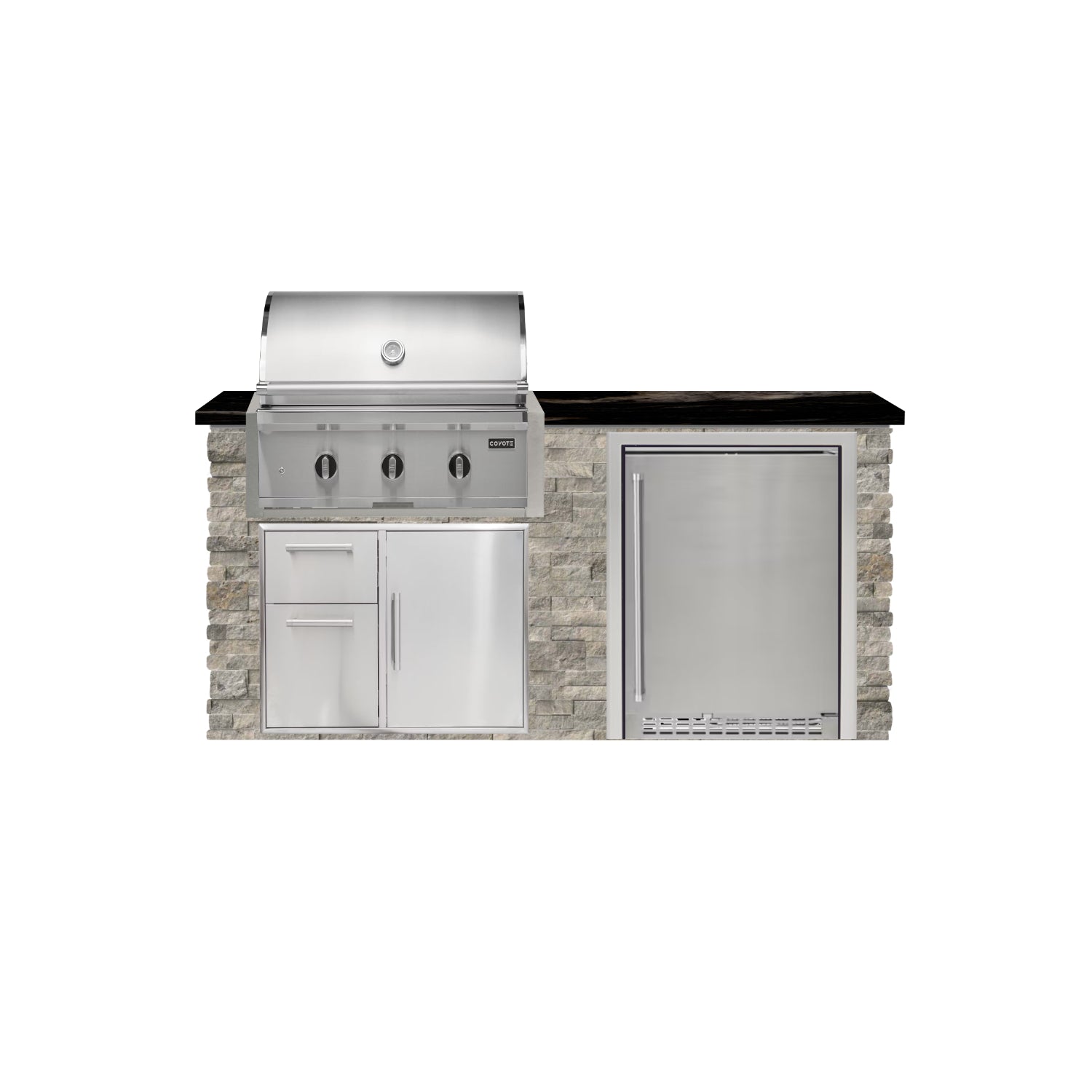 Coyote 72" Luxury Finished Outdoor Kitchen PKG 3G-CPKG3G