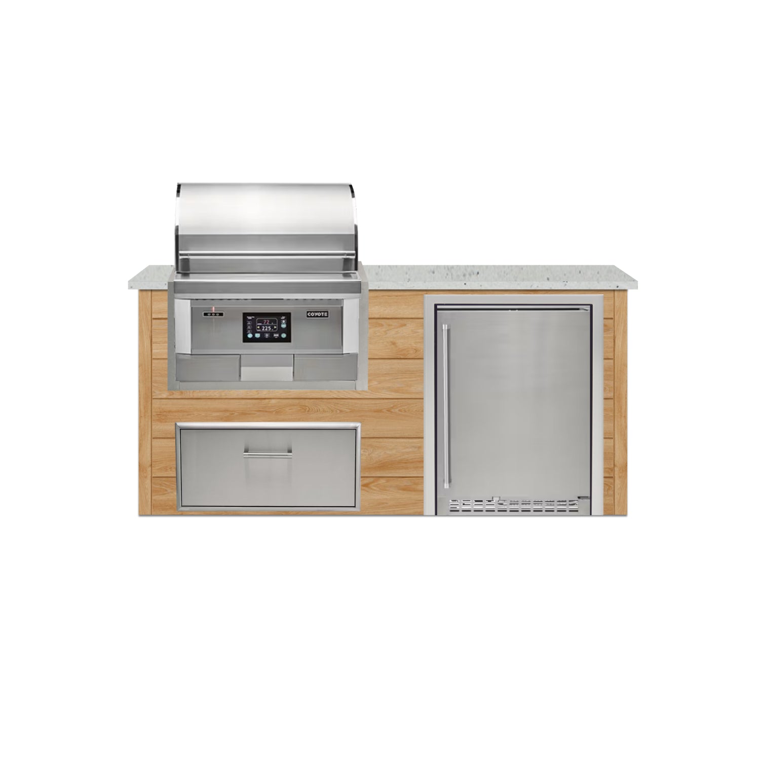 Coyote 72" Luxury Finished Outdoor Kitchen PKG 3P-CPKG3P