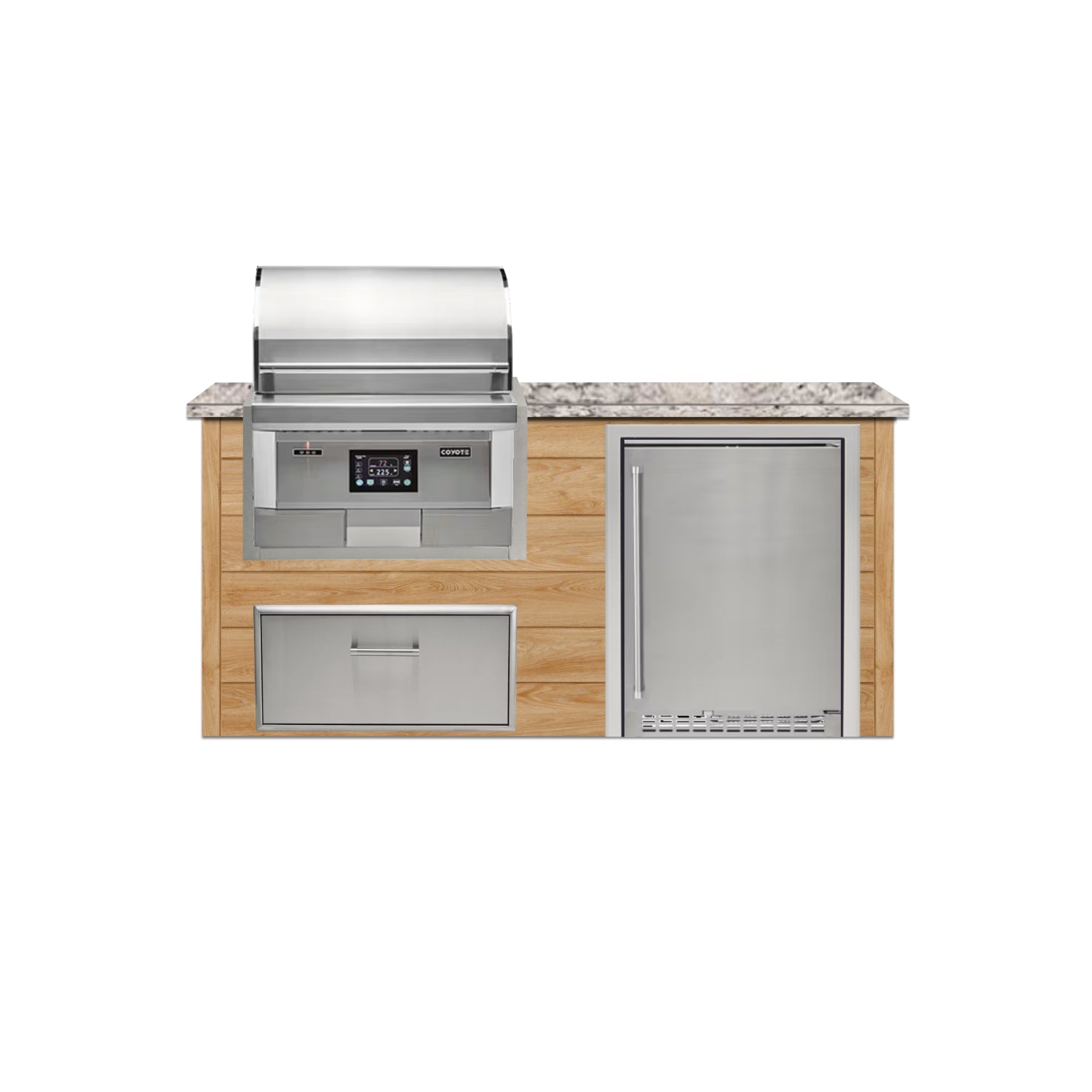 Coyote 72" Luxury Finished Outdoor Kitchen PKG 3P-CPKG3P