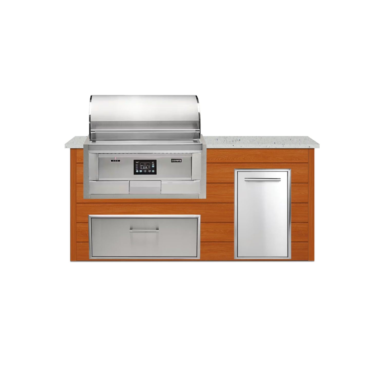 Coyote 72" Luxury Finished Outdoor Kitchen PKG 4P-CPKG4P