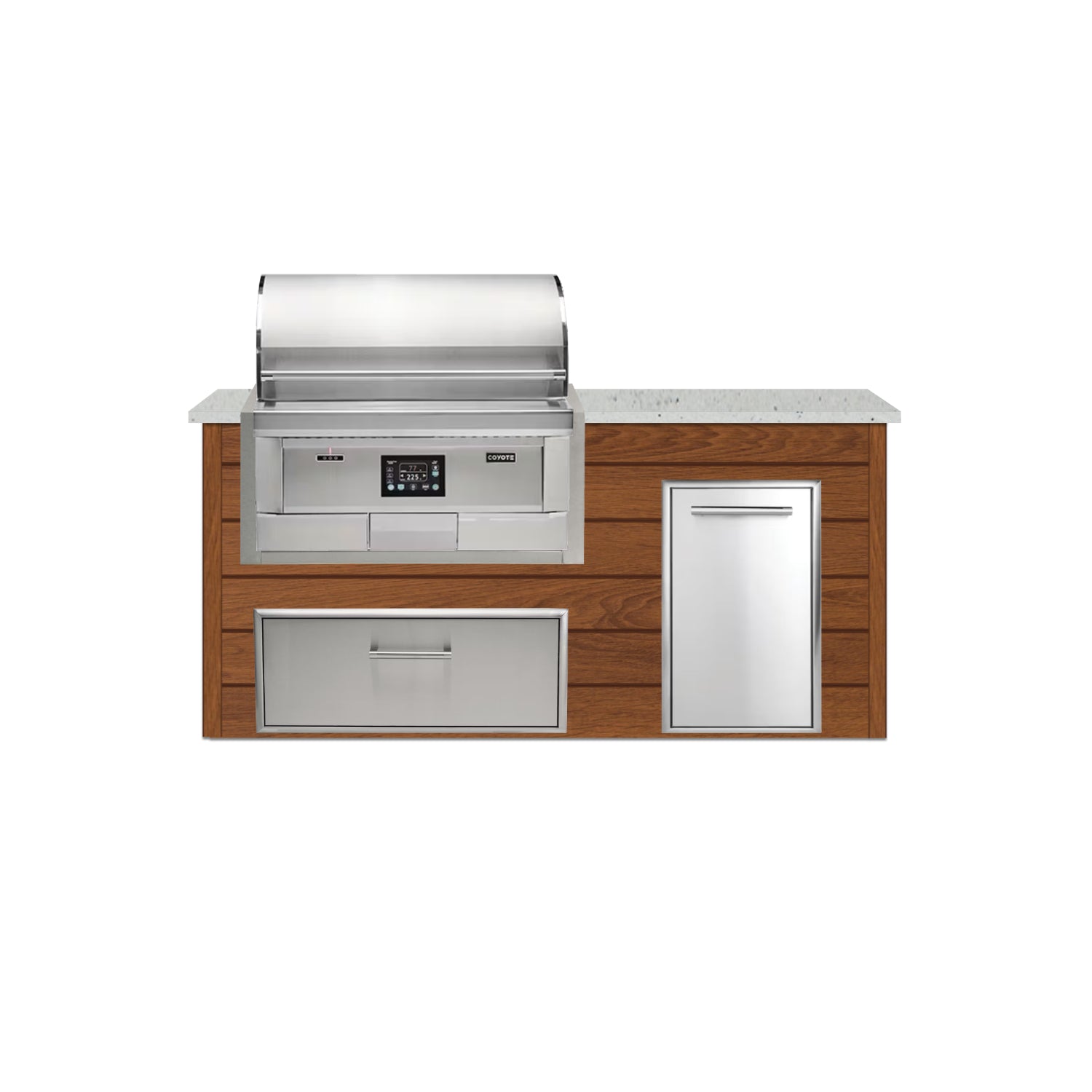 Coyote 72" Luxury Finished Outdoor Kitchen PKG 4P-CPKG4P