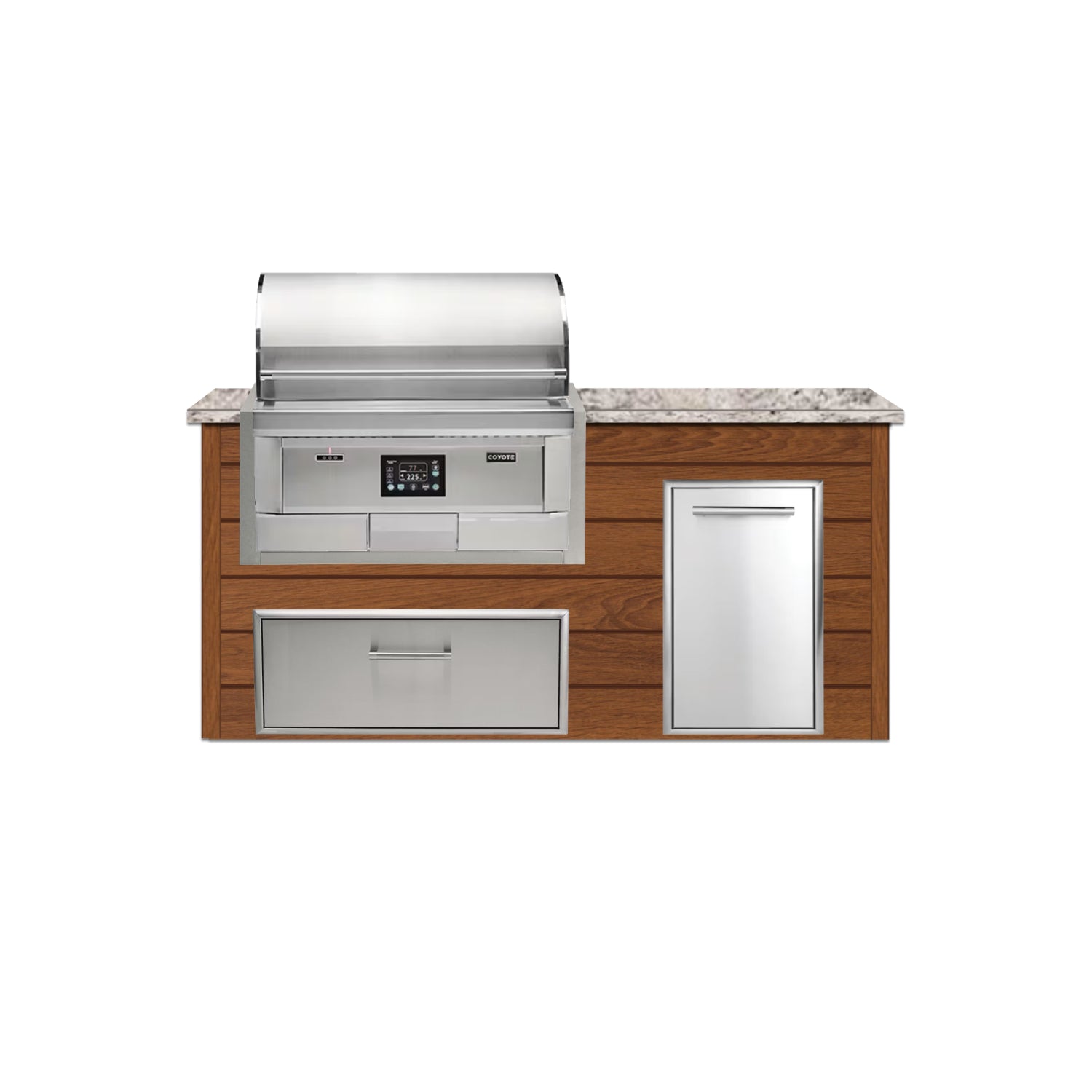 Coyote 72" Luxury Finished Outdoor Kitchen PKG 4P-CPKG4P