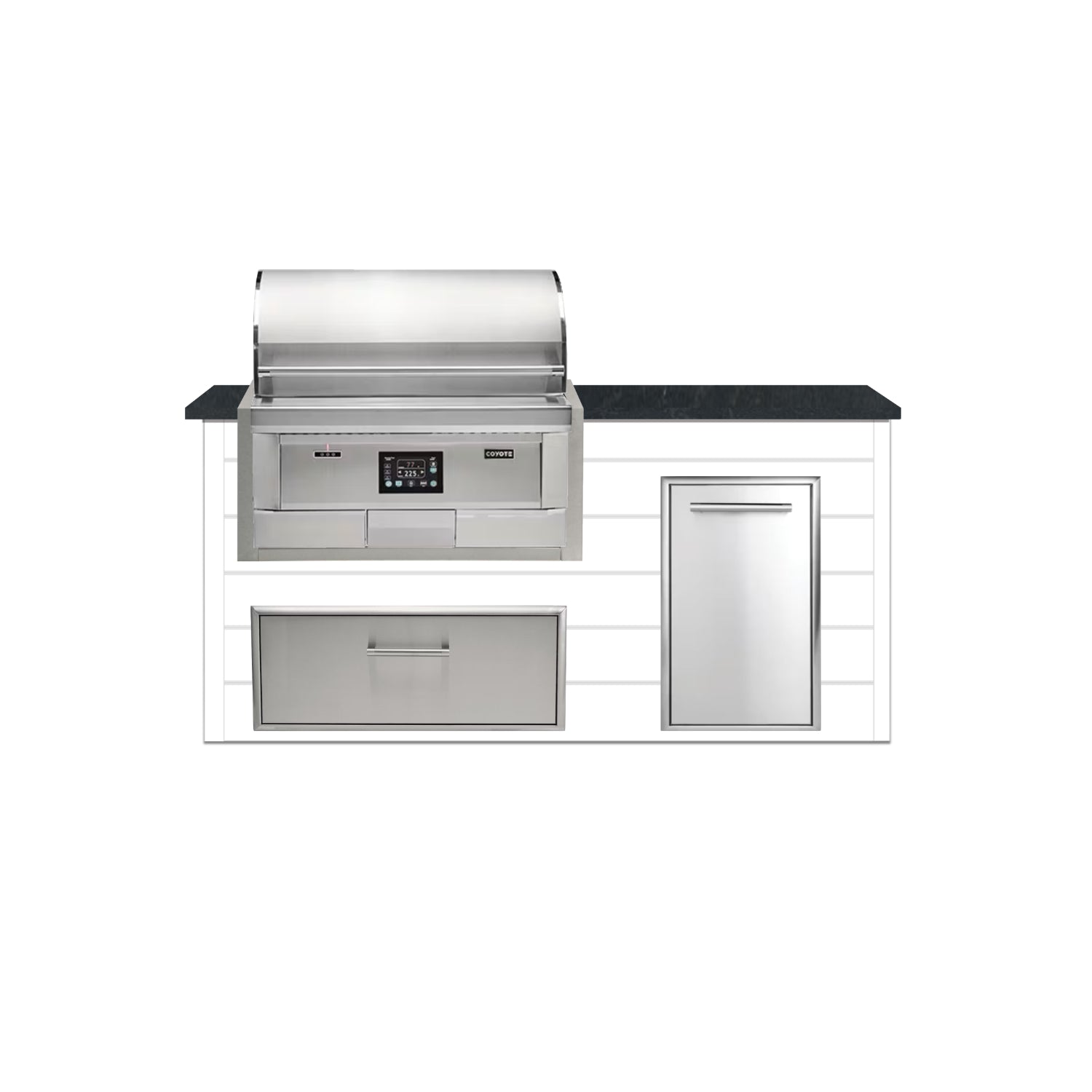 Coyote 72" Luxury Finished Outdoor Kitchen PKG 4P-CPKG4P