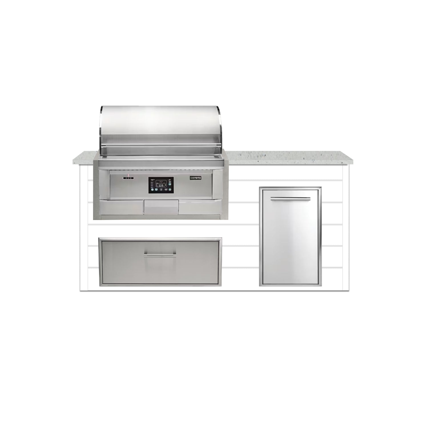 Coyote 72" Luxury Finished Outdoor Kitchen PKG 4P-CPKG4P