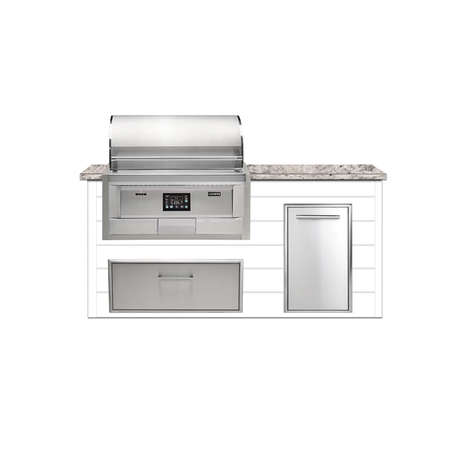 Coyote 72" Luxury Finished Outdoor Kitchen PKG 4P-CPKG4P