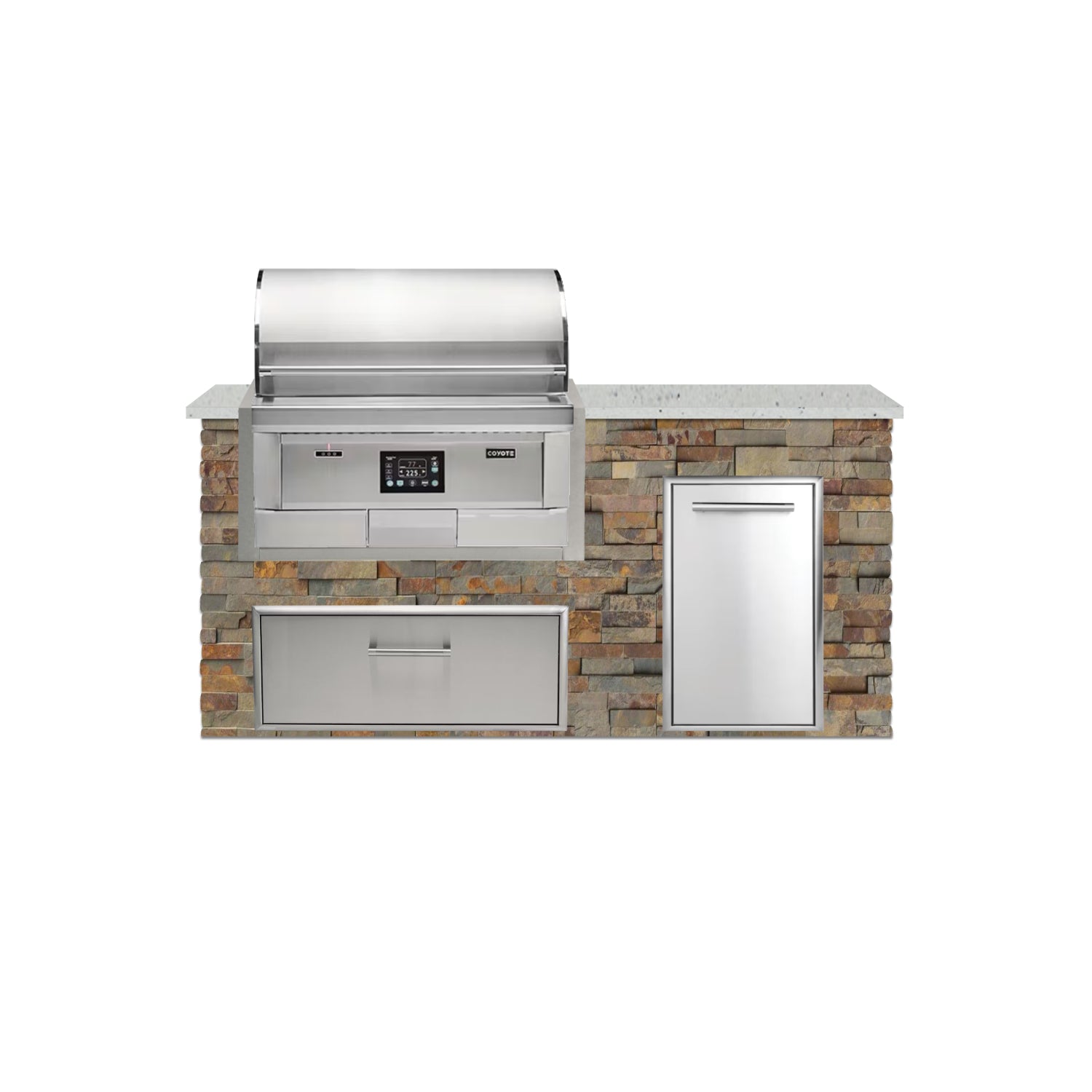 Coyote 72" Luxury Finished Outdoor Kitchen PKG 4P-CPKG4P