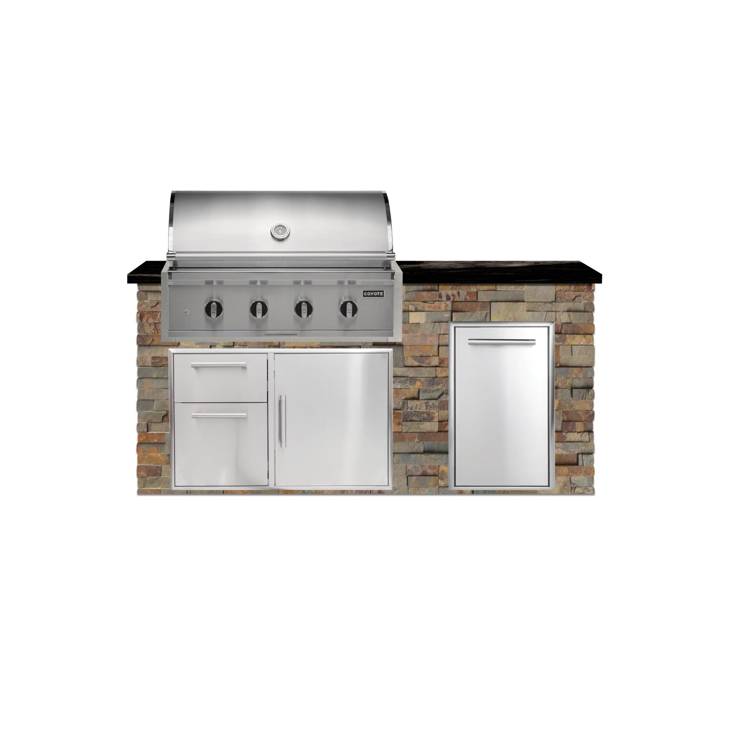 Coyote 72" Luxury Finished Outdoor Kitchen PKG 4G-CPKG4P