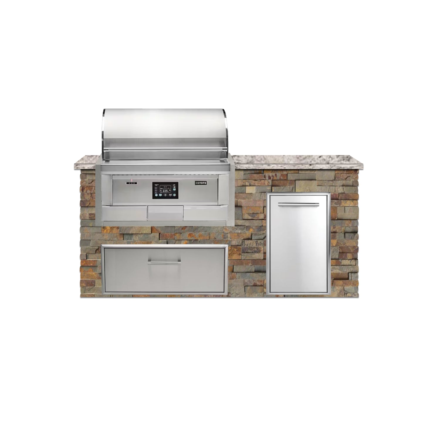 Coyote 72" Luxury Finished Outdoor Kitchen PKG 4P-CPKG4P