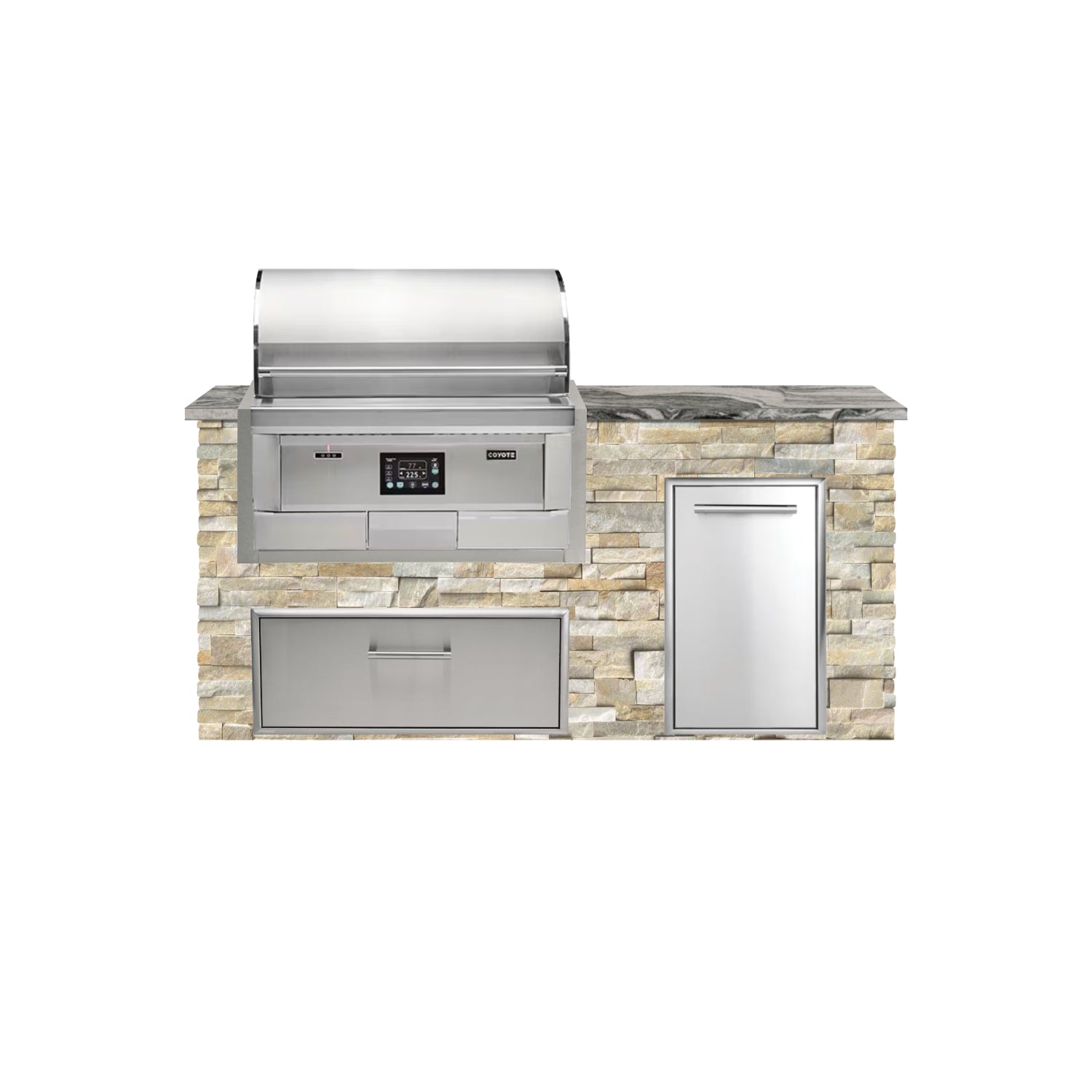 Coyote 72" Luxury Finished Outdoor Kitchen PKG 4P-CPKG4P