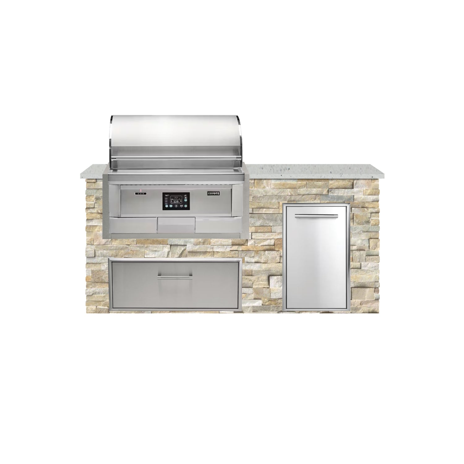 Coyote 72" Luxury Finished Outdoor Kitchen PKG 4P-CPKG4P