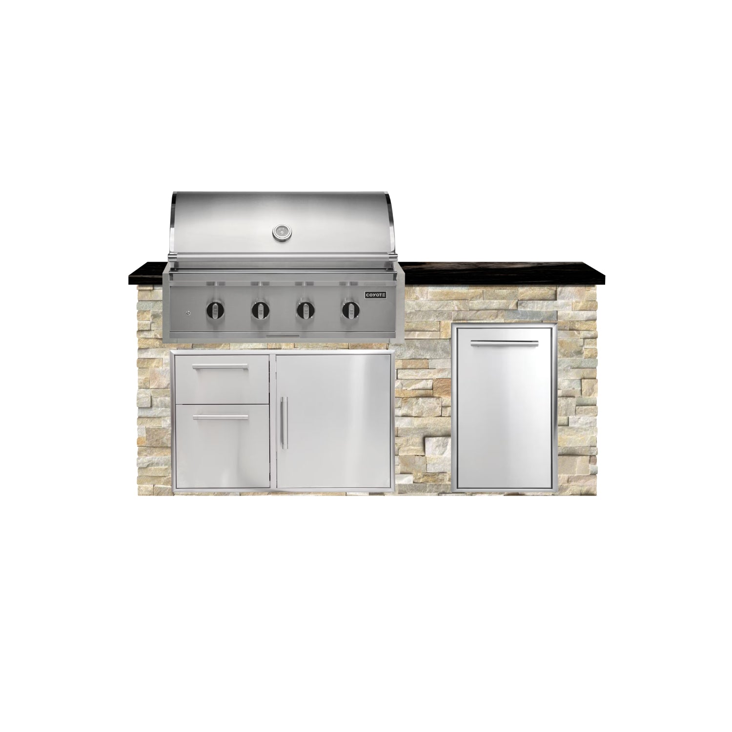 Coyote 72" Luxury Finished Outdoor Kitchen PKG 4G-CPKG4P