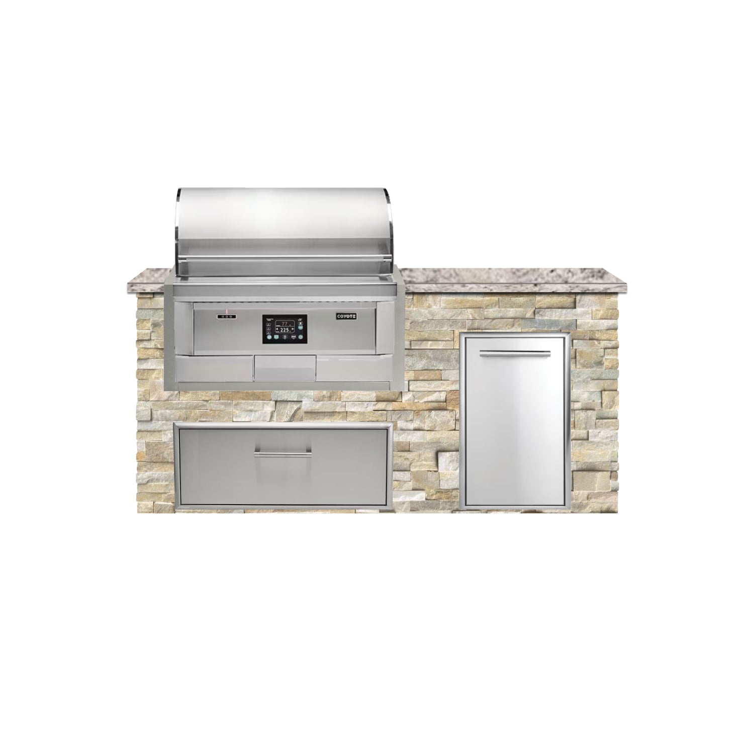 Coyote 72" Luxury Finished Outdoor Kitchen PKG 4P-CPKG4P