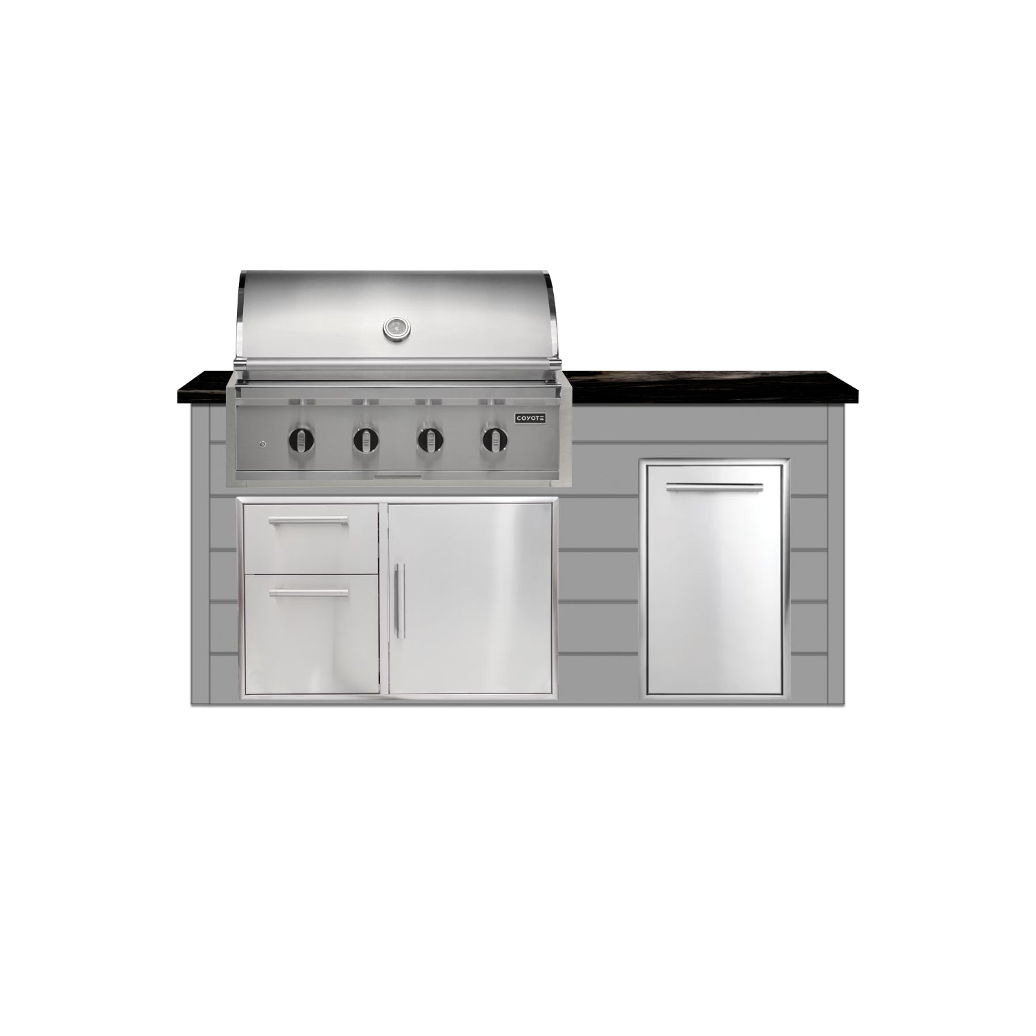 Coyote 72" Luxury Finished Outdoor Kitchen PKG 4G-CPKG4P