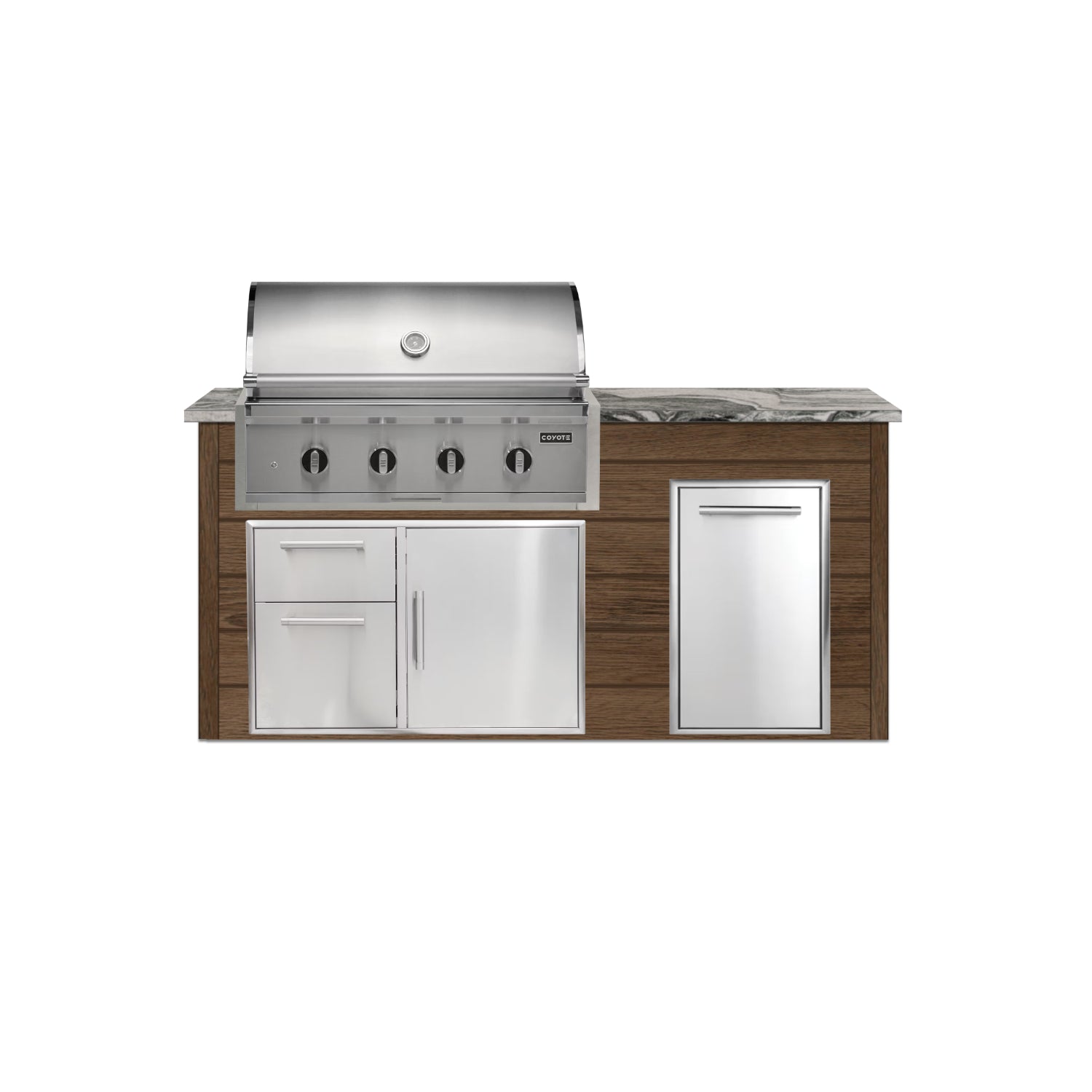 Coyote 72" Luxury Finished Outdoor Kitchen PKG 4G-CPKG4P