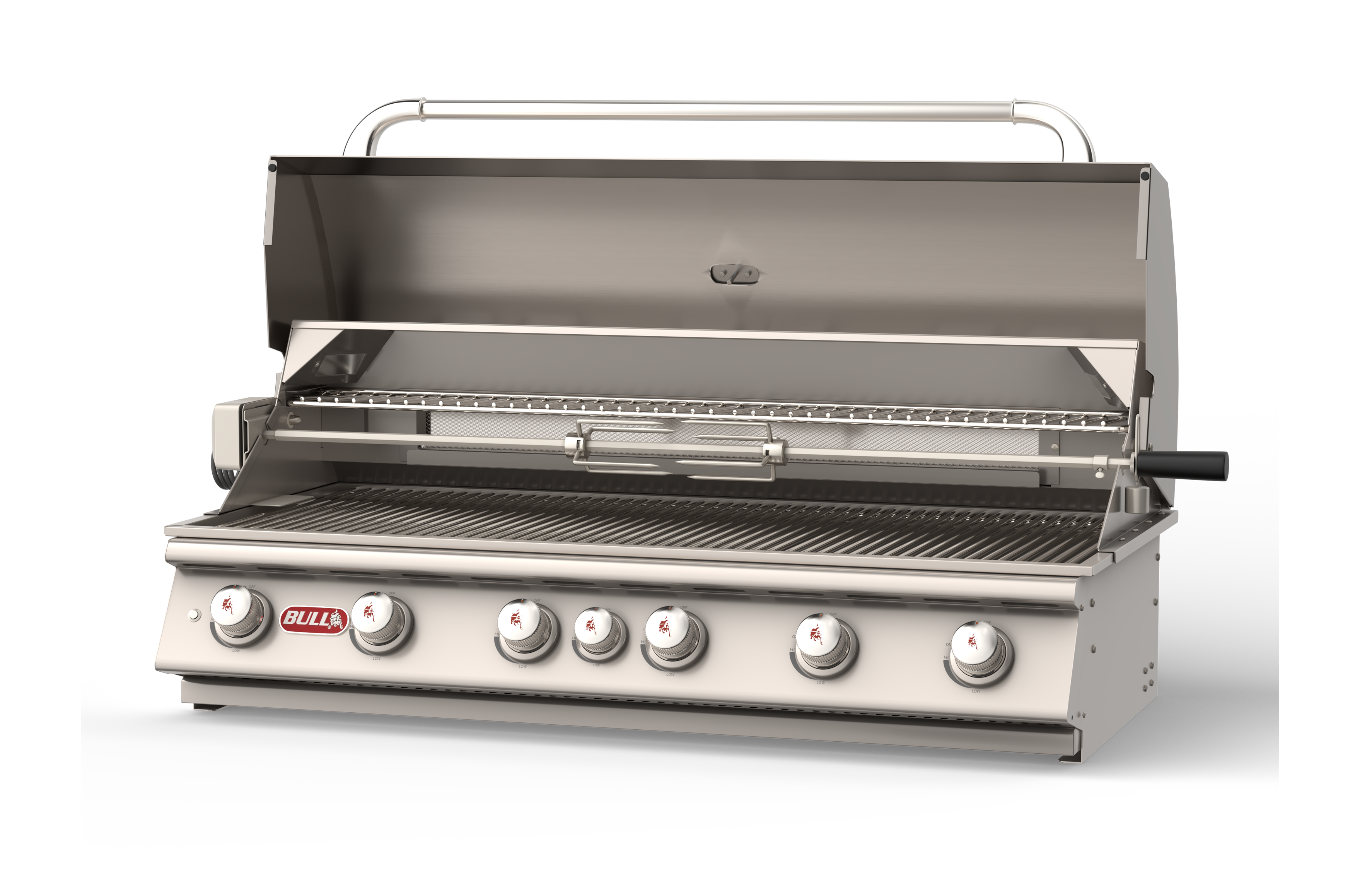 Bull Diablo 46-Inch 6-Burner Built-In Natural Gas or Propane Gas Grill With Rotisserie-62648/62649