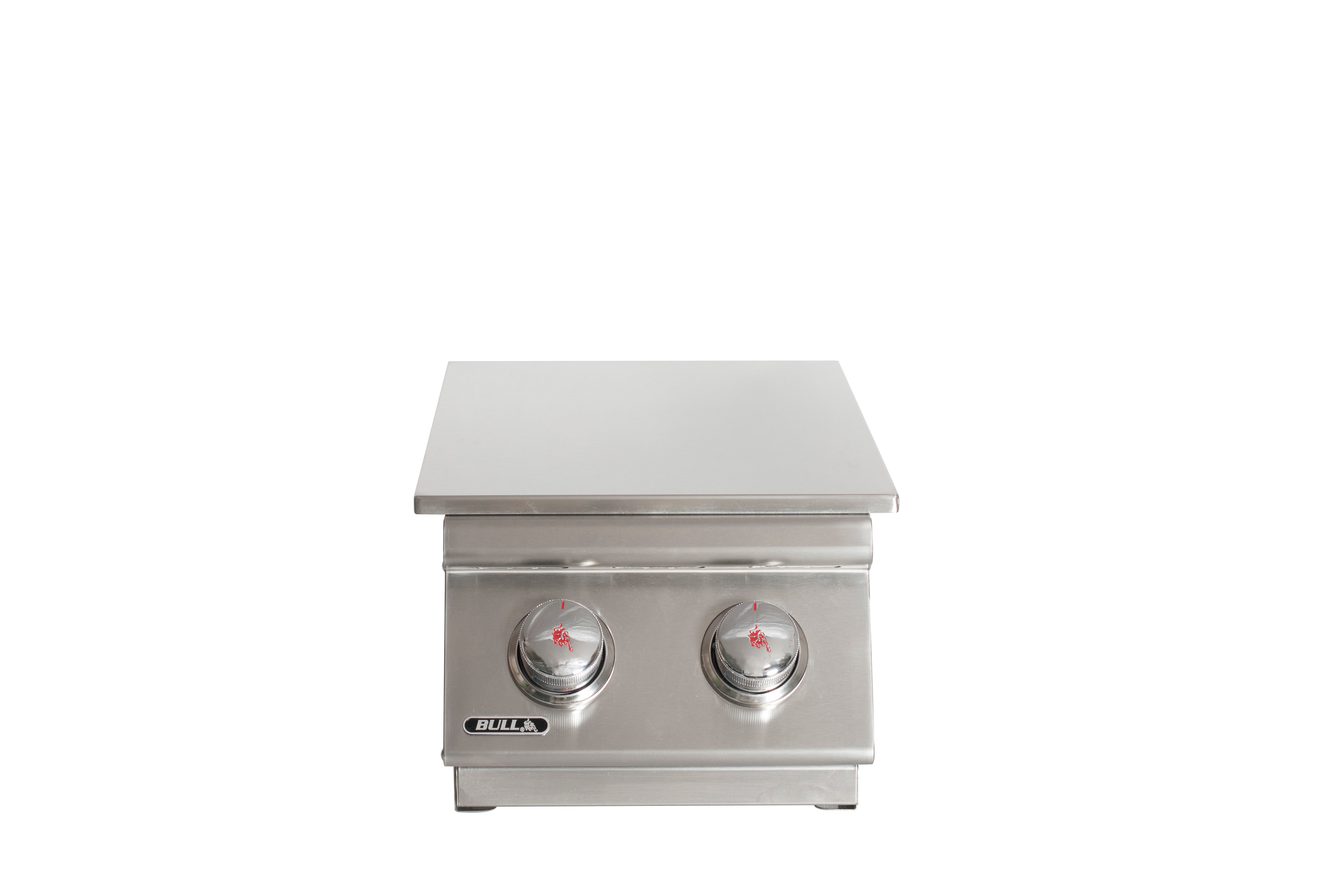 Bull Built-In Natural Gas and Propane Gas Double Side Burner W/ Stainless Steel Lid -300008/9