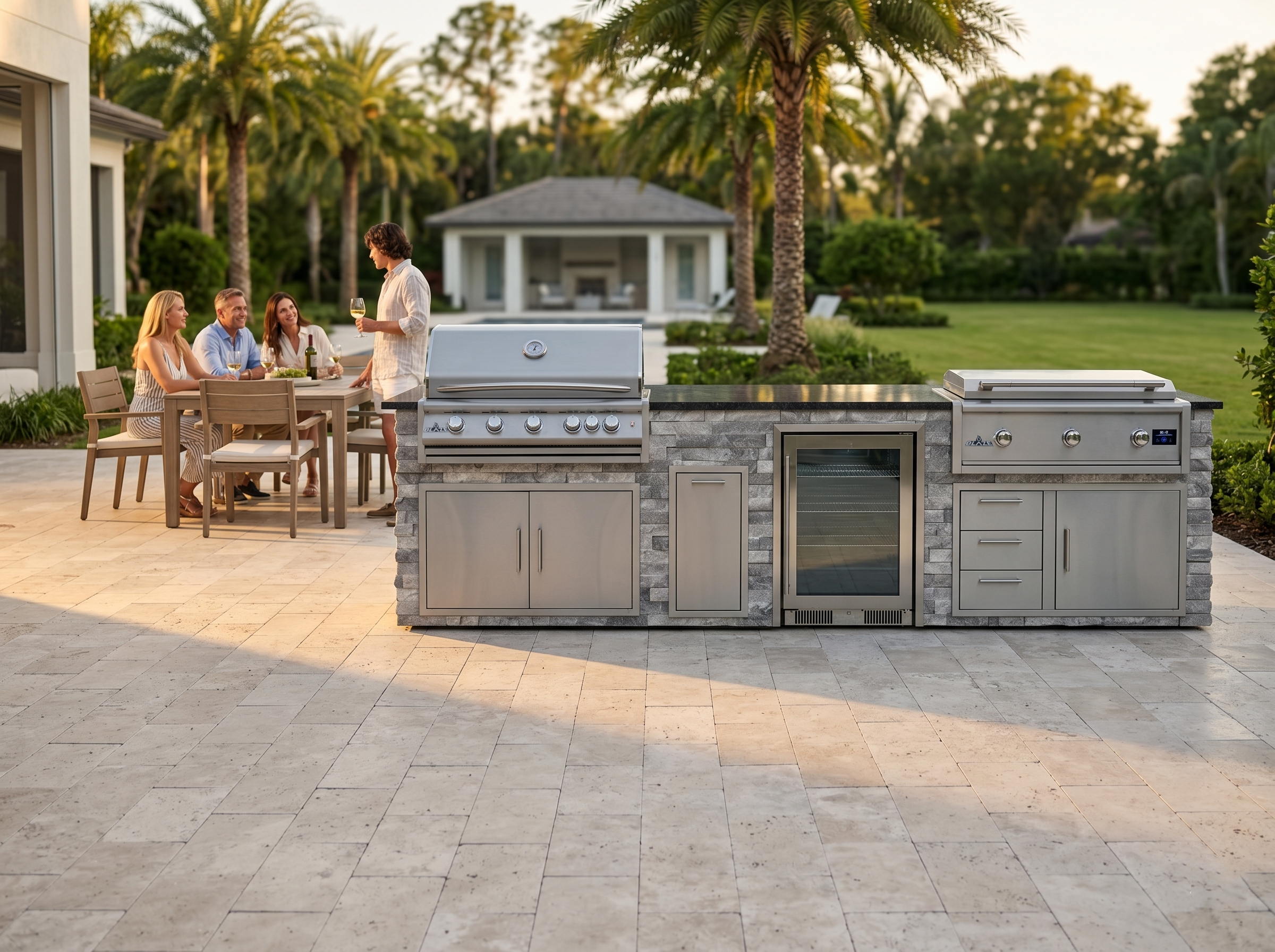 Blaze Quick Ship 96" Luxury Finished Outdoor Kitchen PKG 23-BLZ-QSHIP23