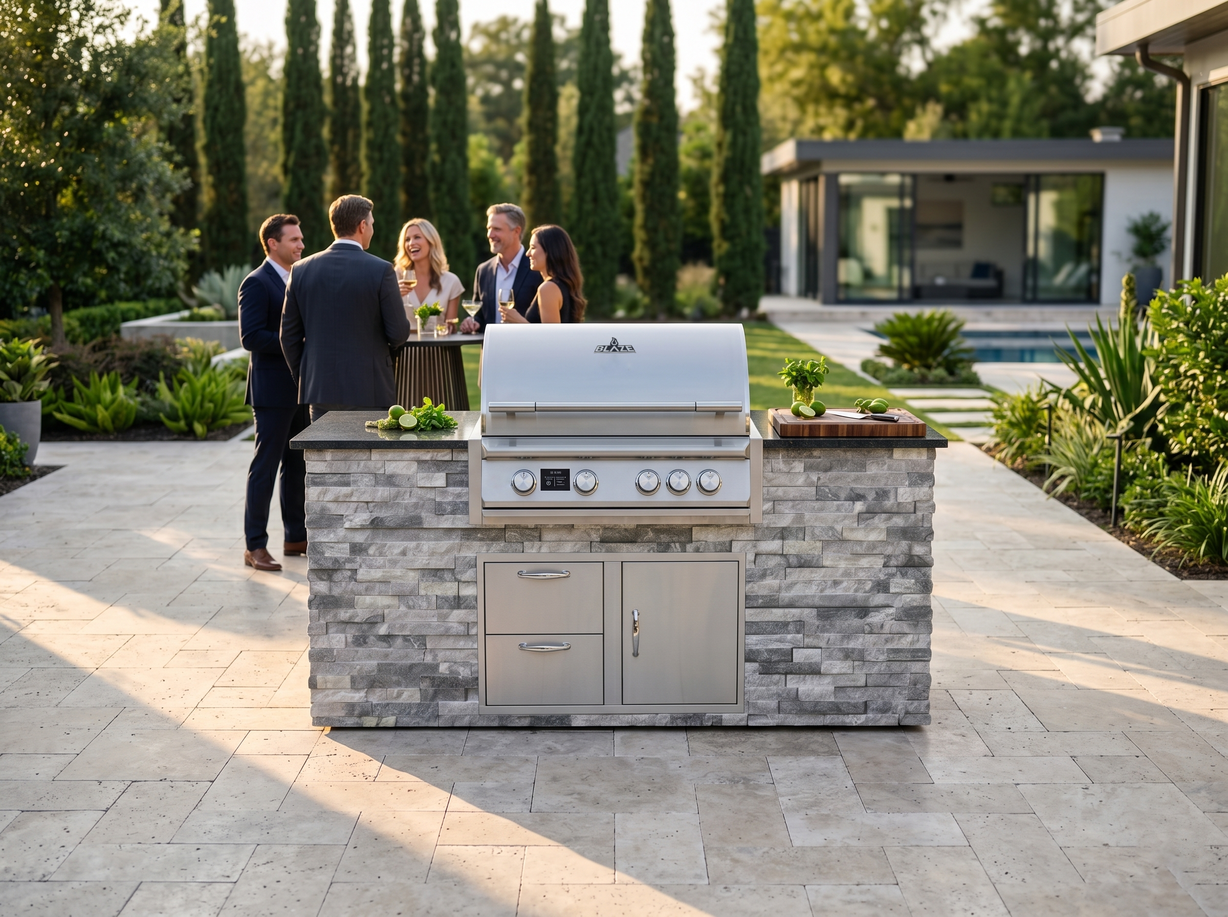 Blaze Quick Ship 72" Premium Finished Outdoor Kitchen PKG 5-BLZ-QSHIP5