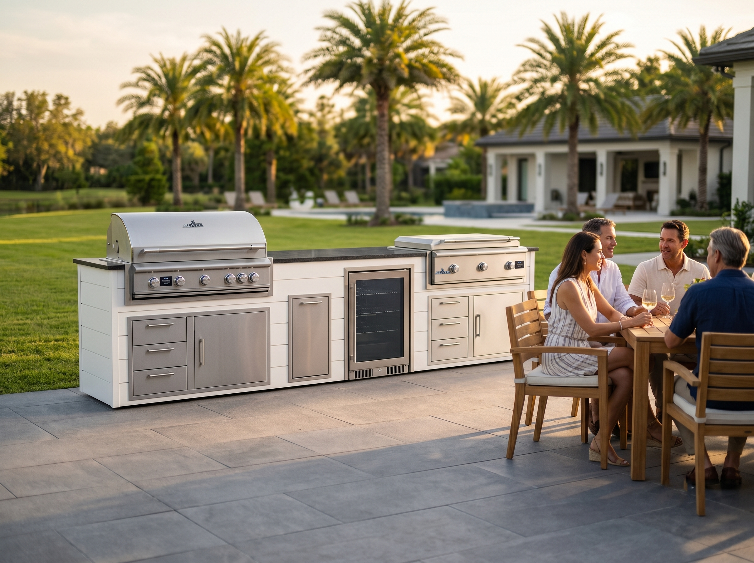 Blaze Quick Ship 96" Luxury Finished Outdoor Kitchen PKG 23-BLZ-QSHIP23