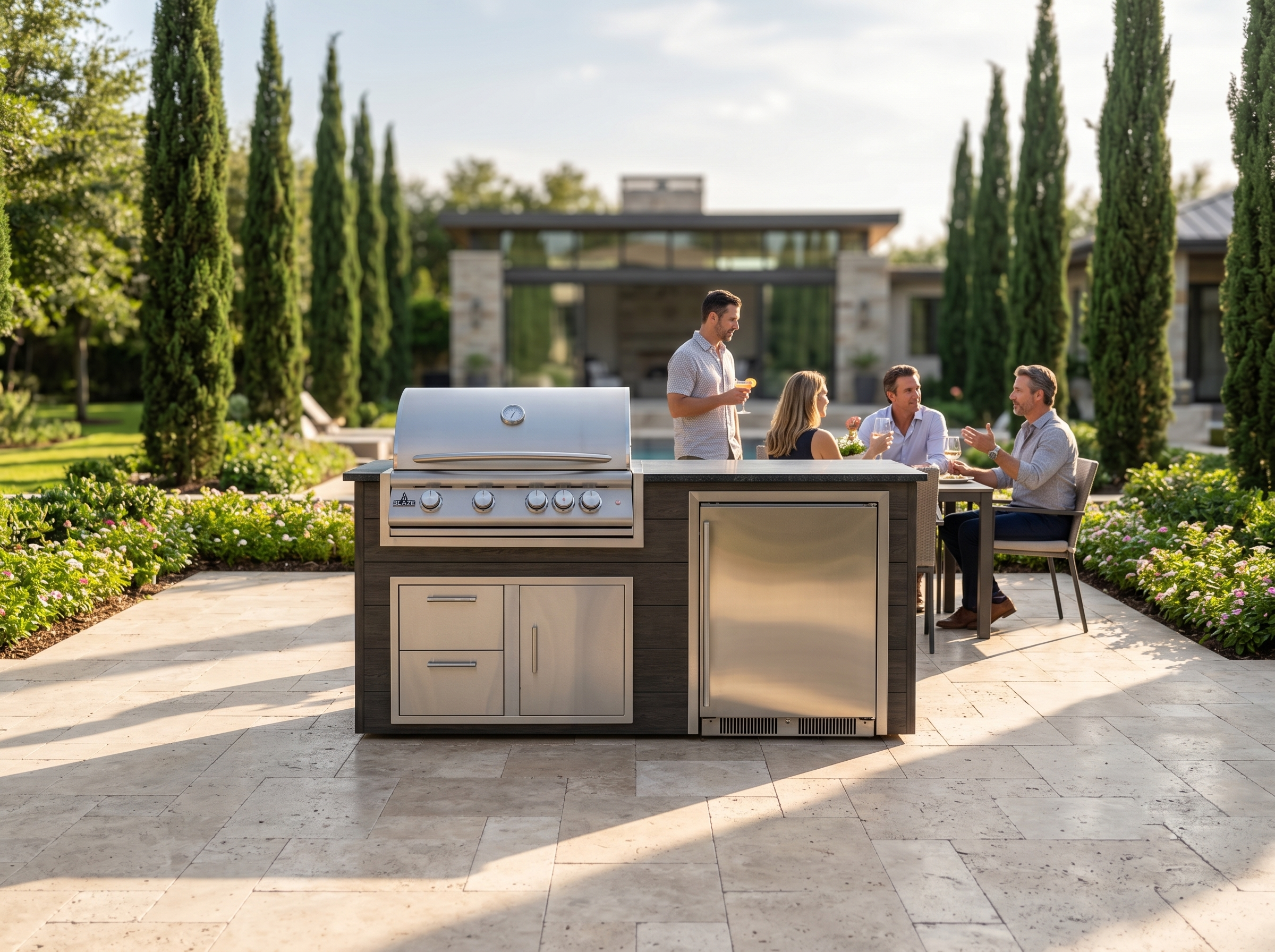 Blaze Quick Ship 72" Luxury Finished Outdoor Kitchen PKG 3-BLZ-QSHIP3