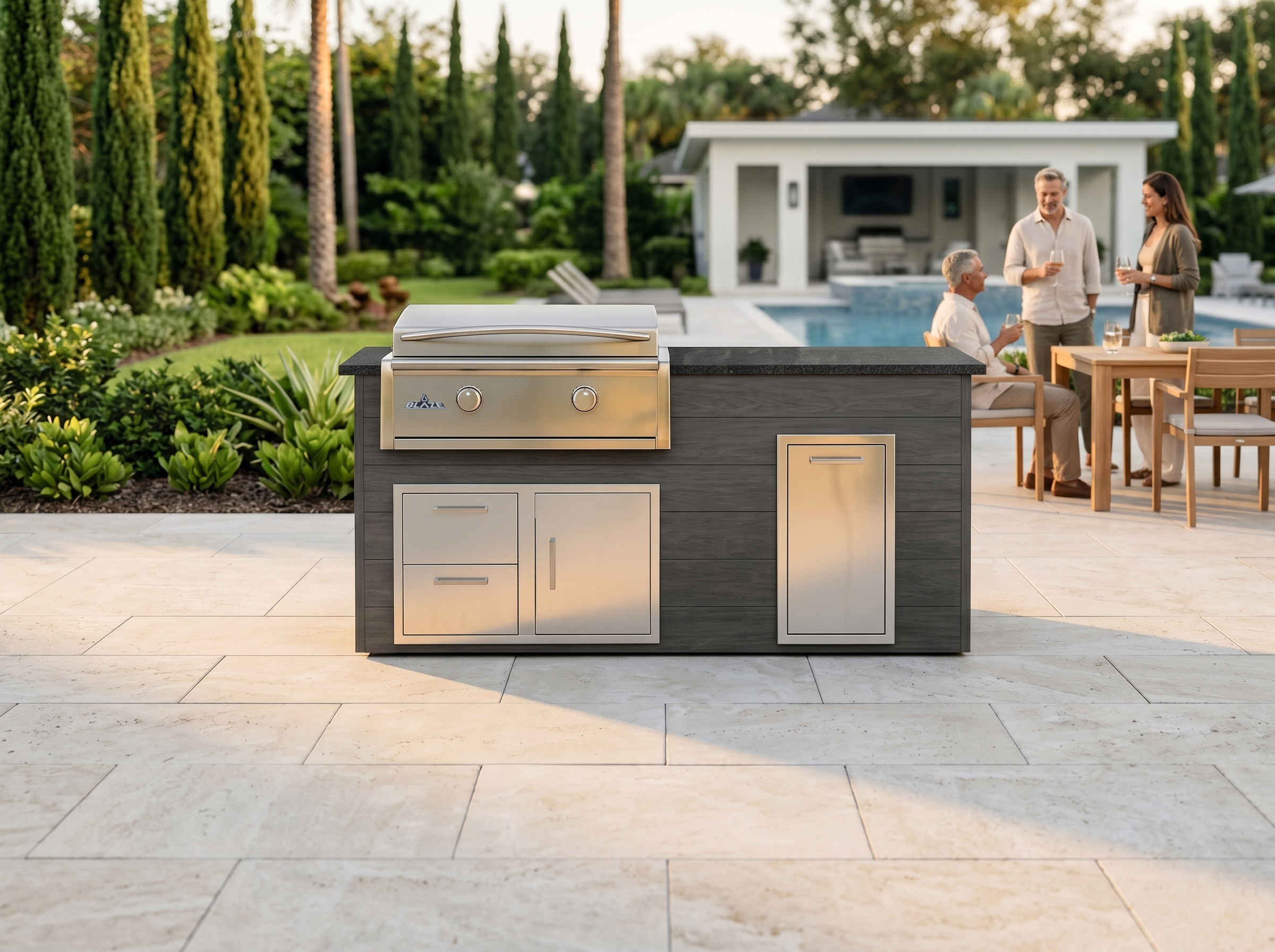 Blaze Quick Ship 72" Premium Finished Outdoor Kitchen PKG 7-BLZ-QSHIP7