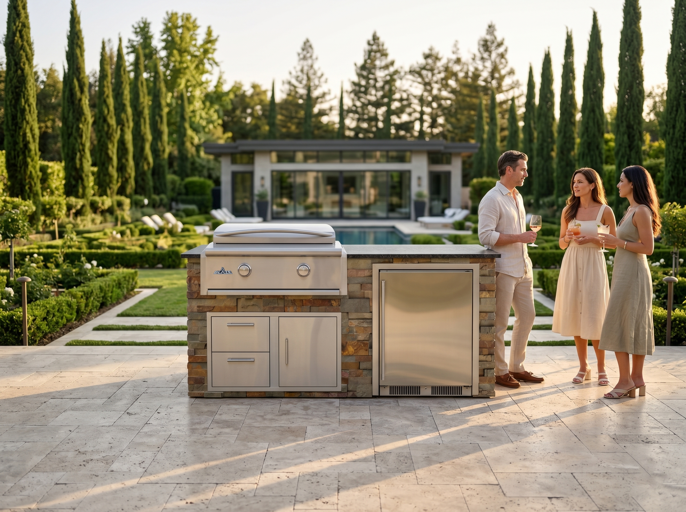Blaze Quick Ship 72" Premium Finished Outdoor Kitchen PKG 6-BLZ-QSHIP6