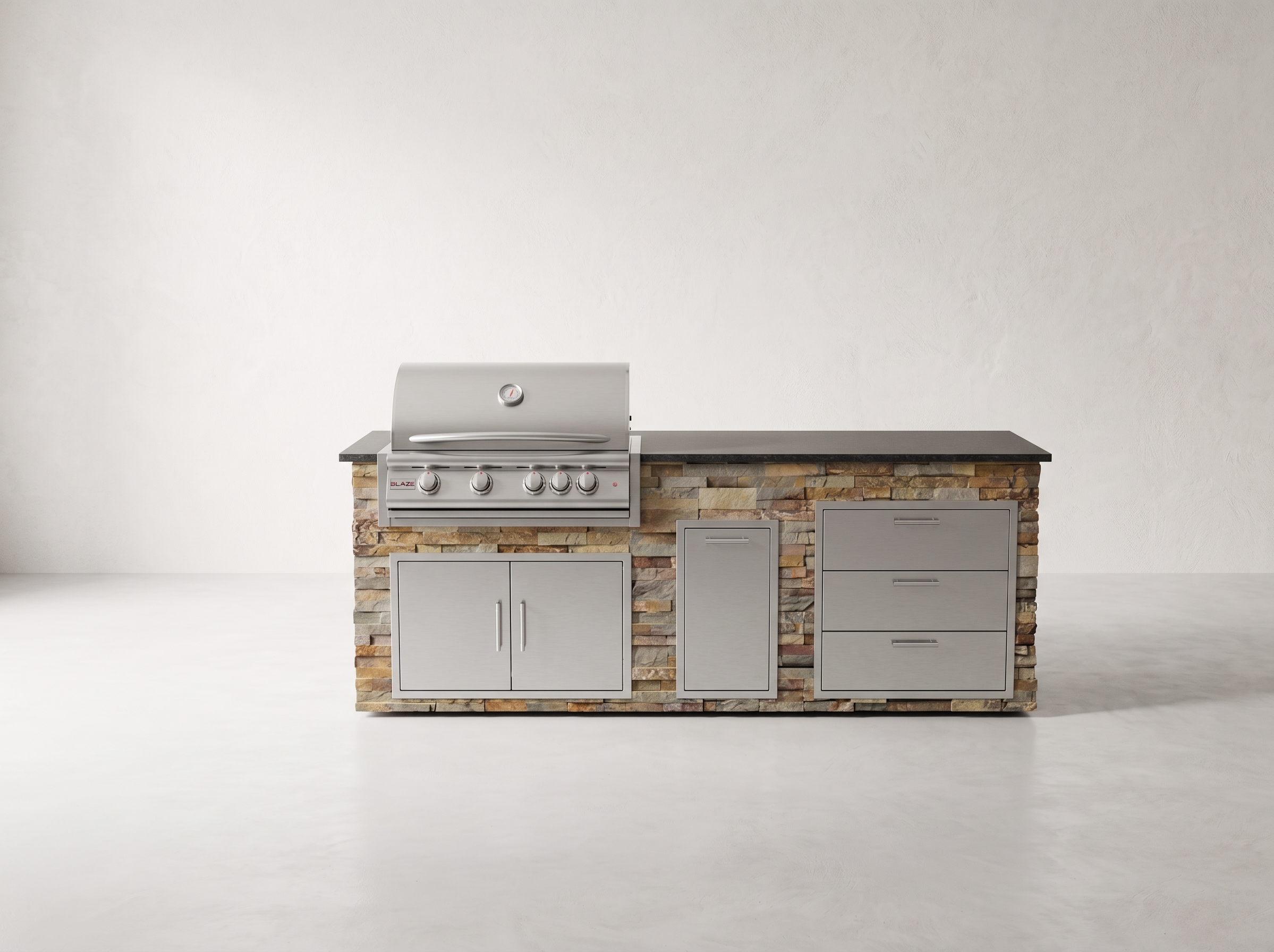 Blaze Quick Ship 96" Luxury Finished Outdoor Kitchen PKG 1-BLZ-QSHIP1