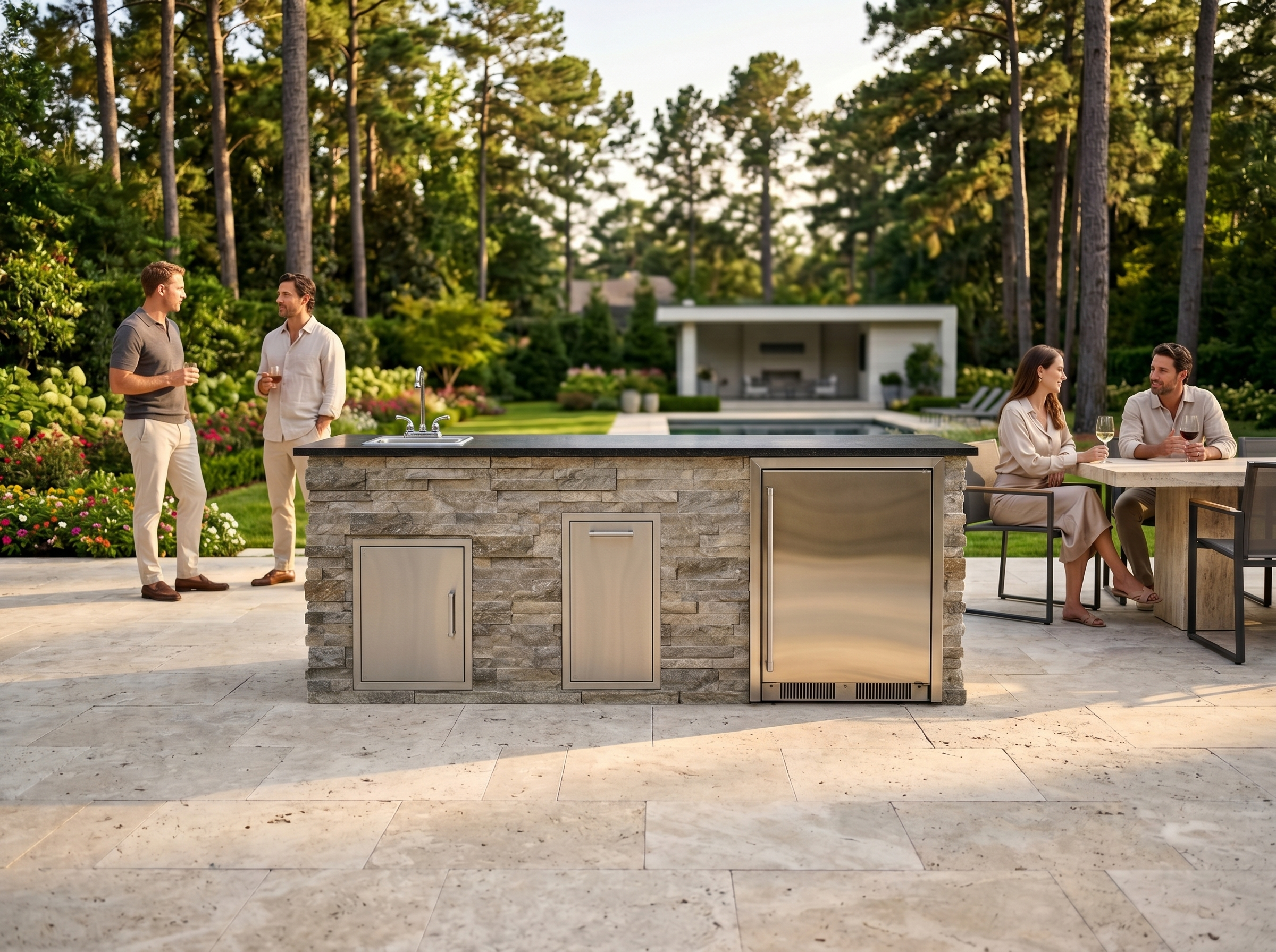 Blaze Quick Ship 96" Luxury Finished Outdoor Kitchen PKG 12-BLZ-QSHIP12