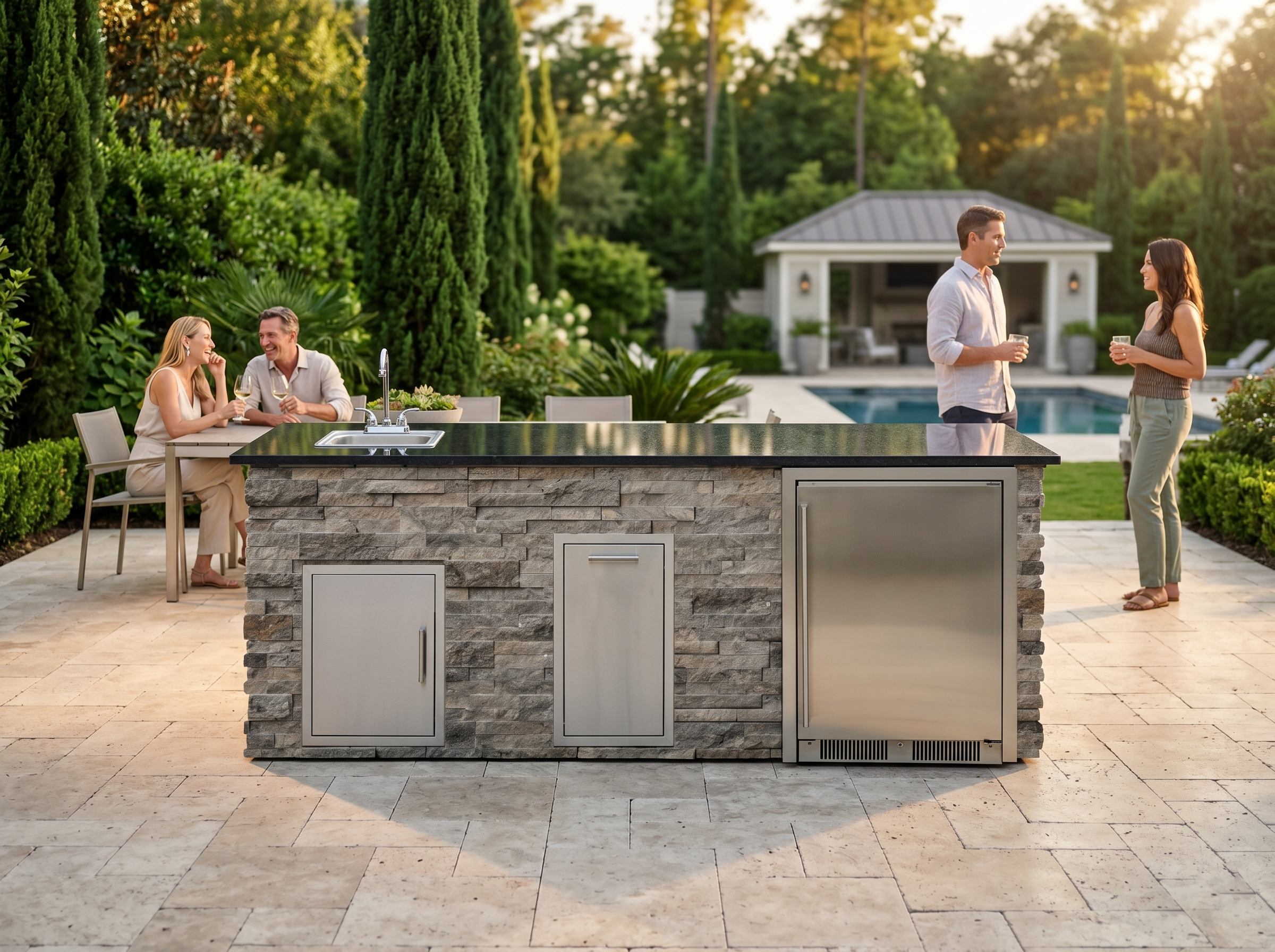 Blaze Quick Ship 96" Luxury Finished Outdoor Kitchen PKG 12-BLZ-QSHIP12
