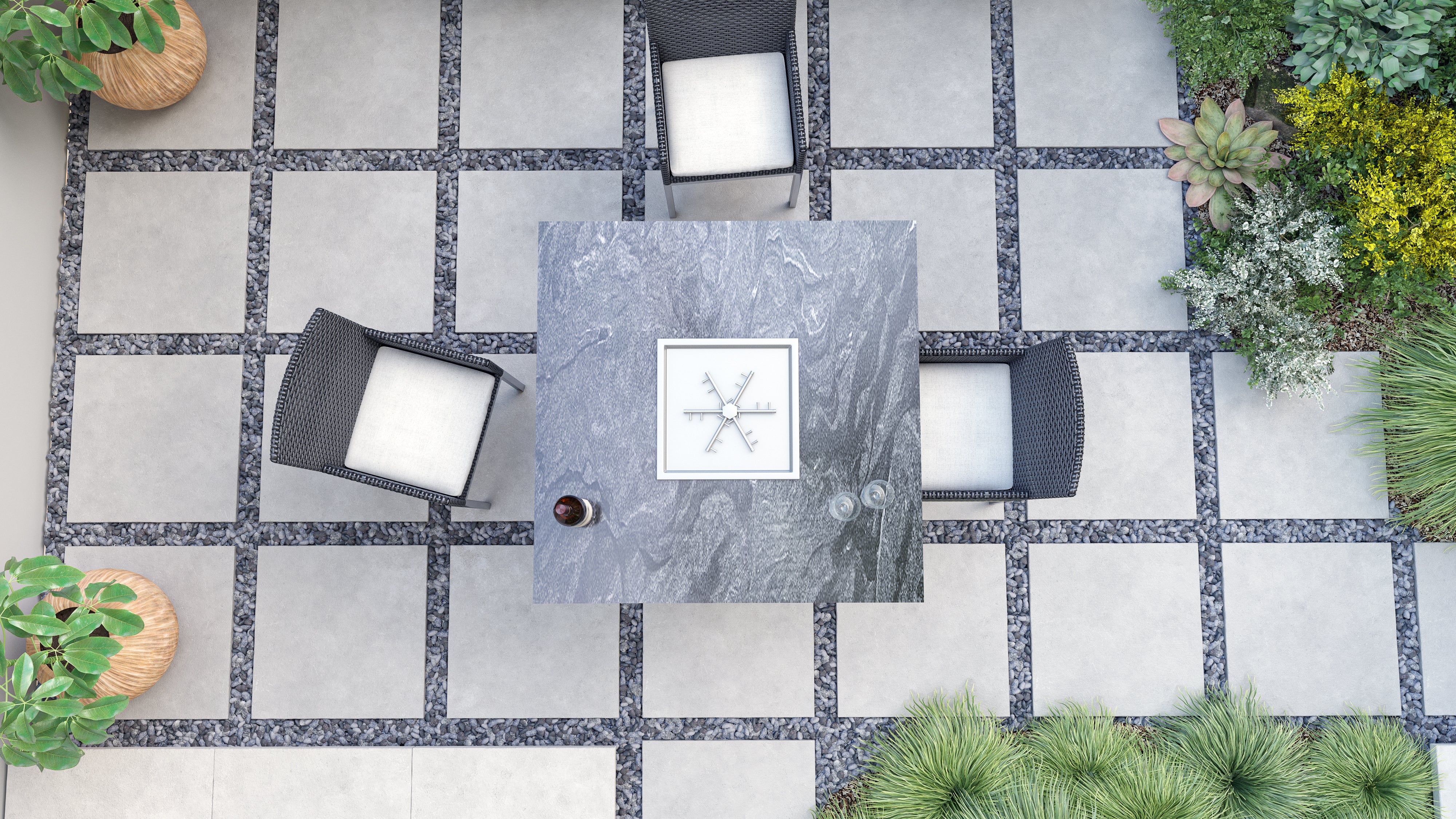 Luxury Bar Height Chat Fire Table Fully Finished-BR-BHCT