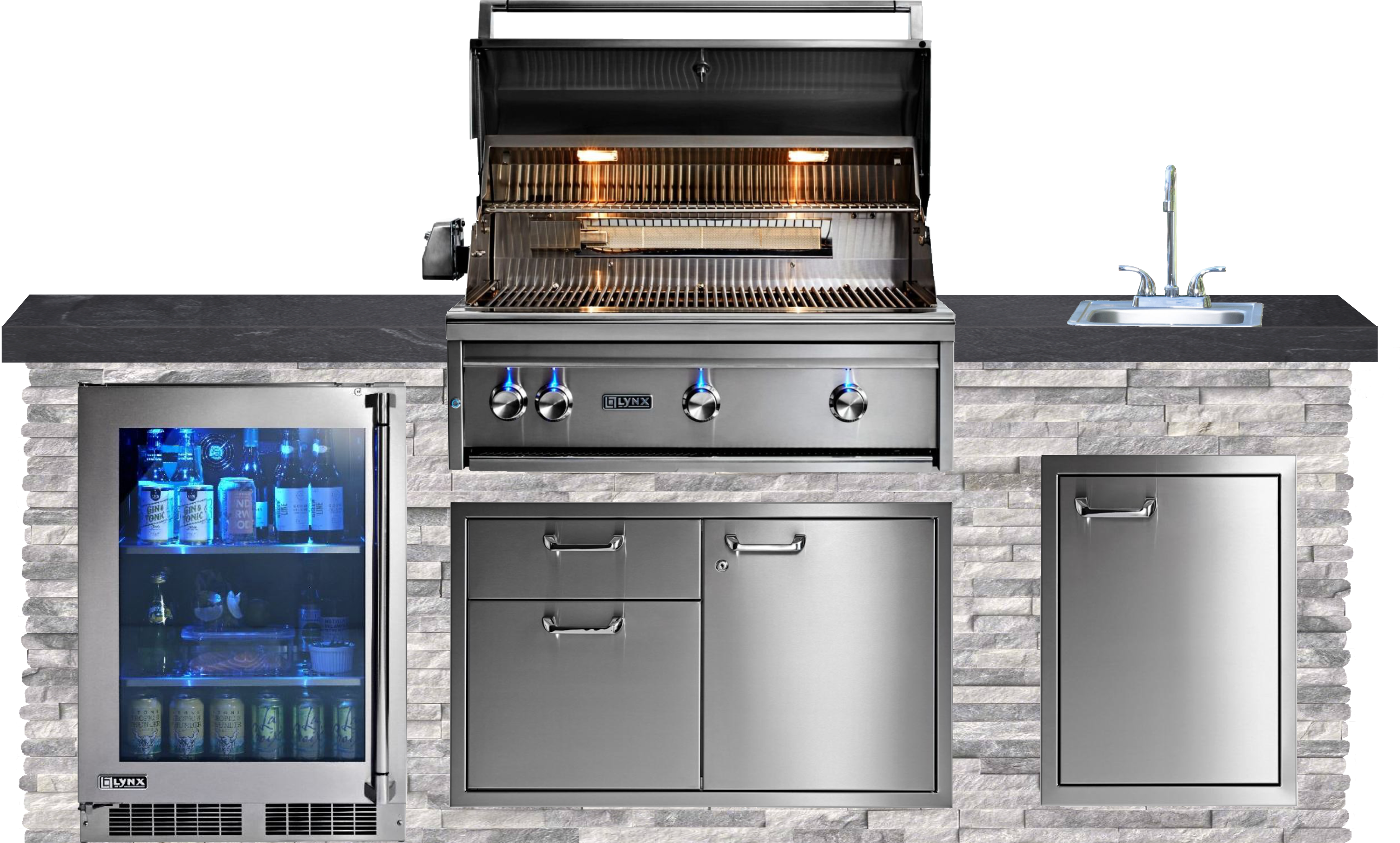 Lynx Pro Classic Collection 96" Luxury Finished Outdoor Kitchen Package 11-LNX-11-CC