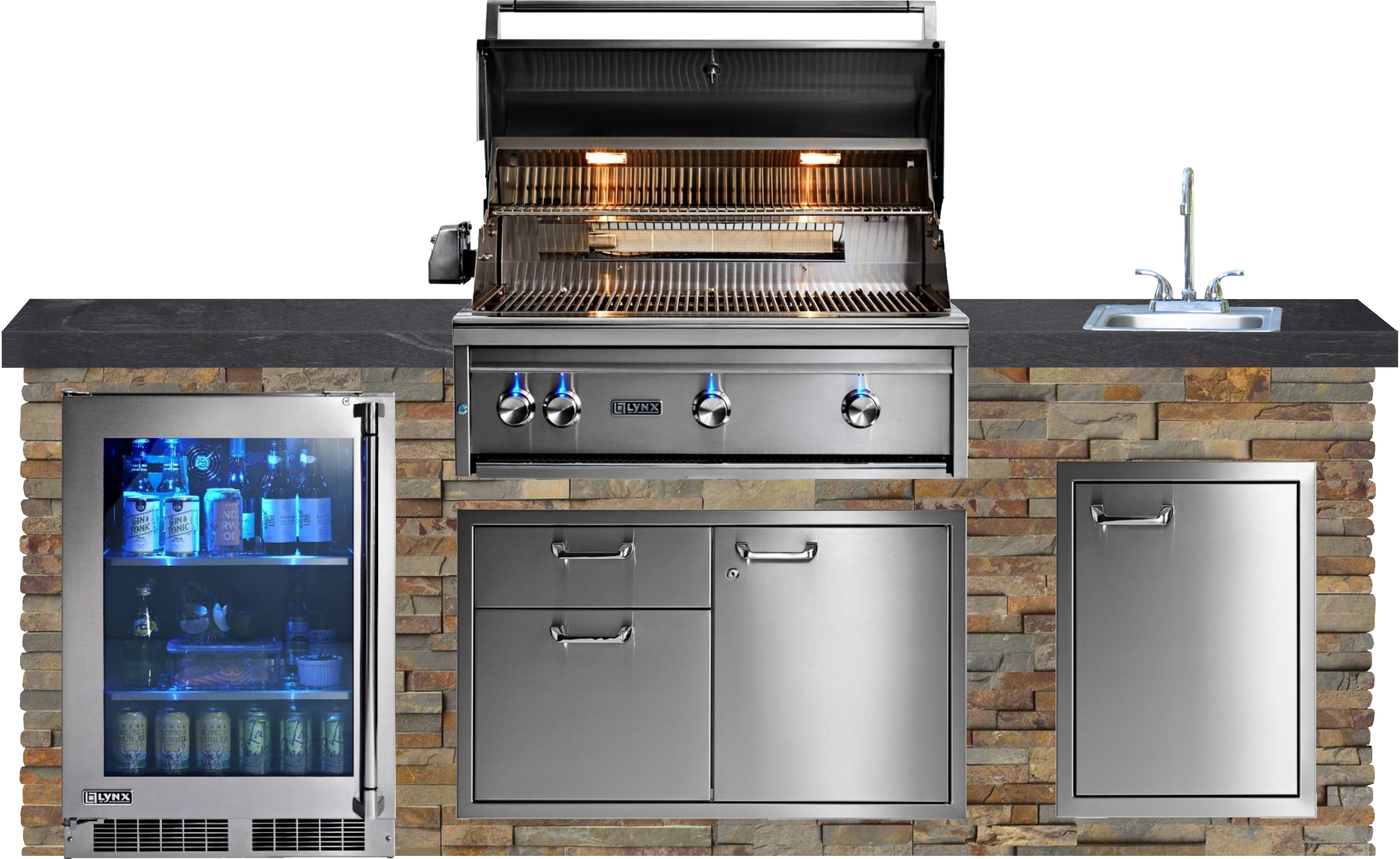 Lynx Pro Classic Collection 96" Luxury Finished Outdoor Kitchen Package 11-LNX-11-CC