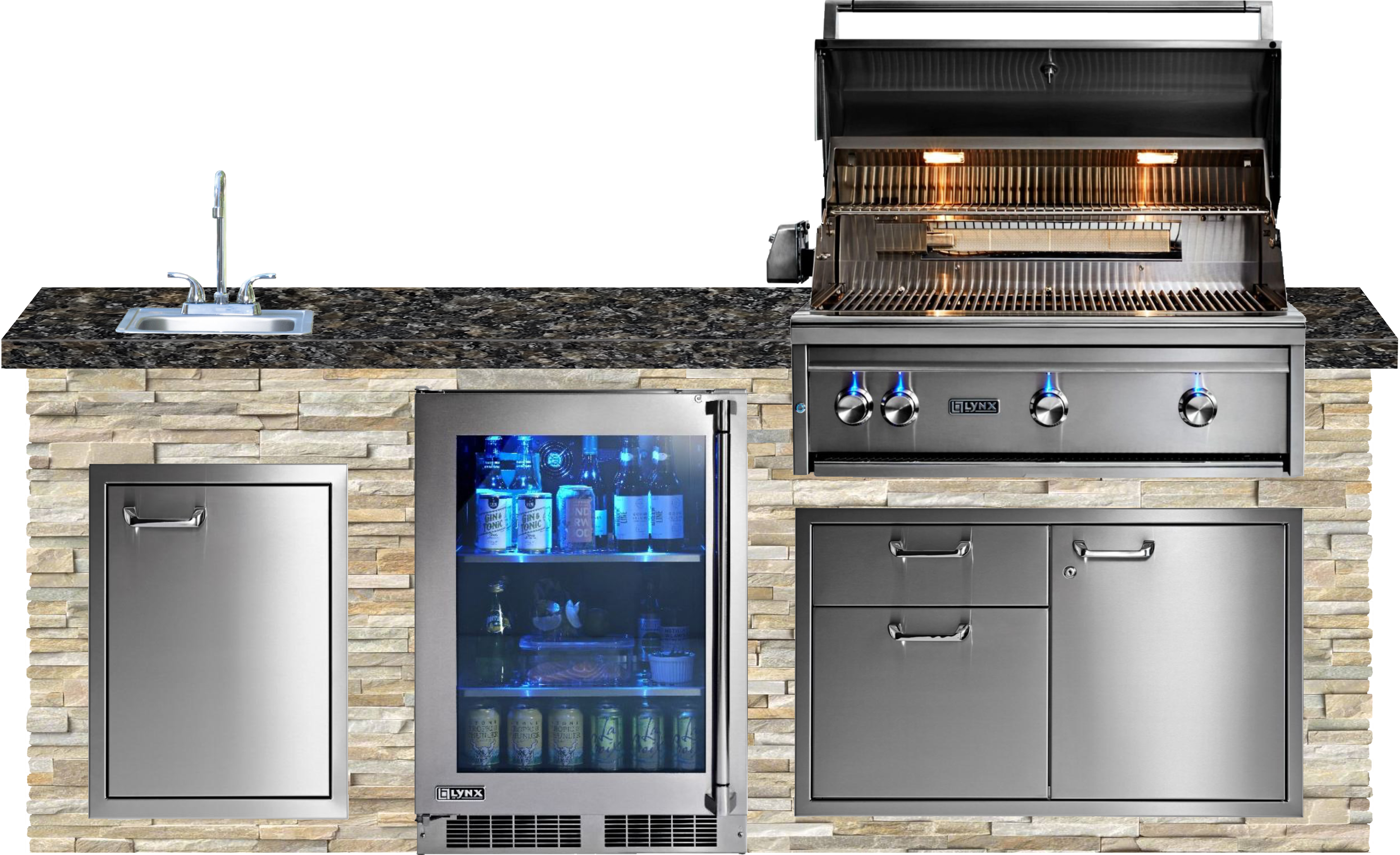 Lynx Pro Classic Collection 96" Luxury Finished Outdoor Kitchen Package 11-LNX-11-CC