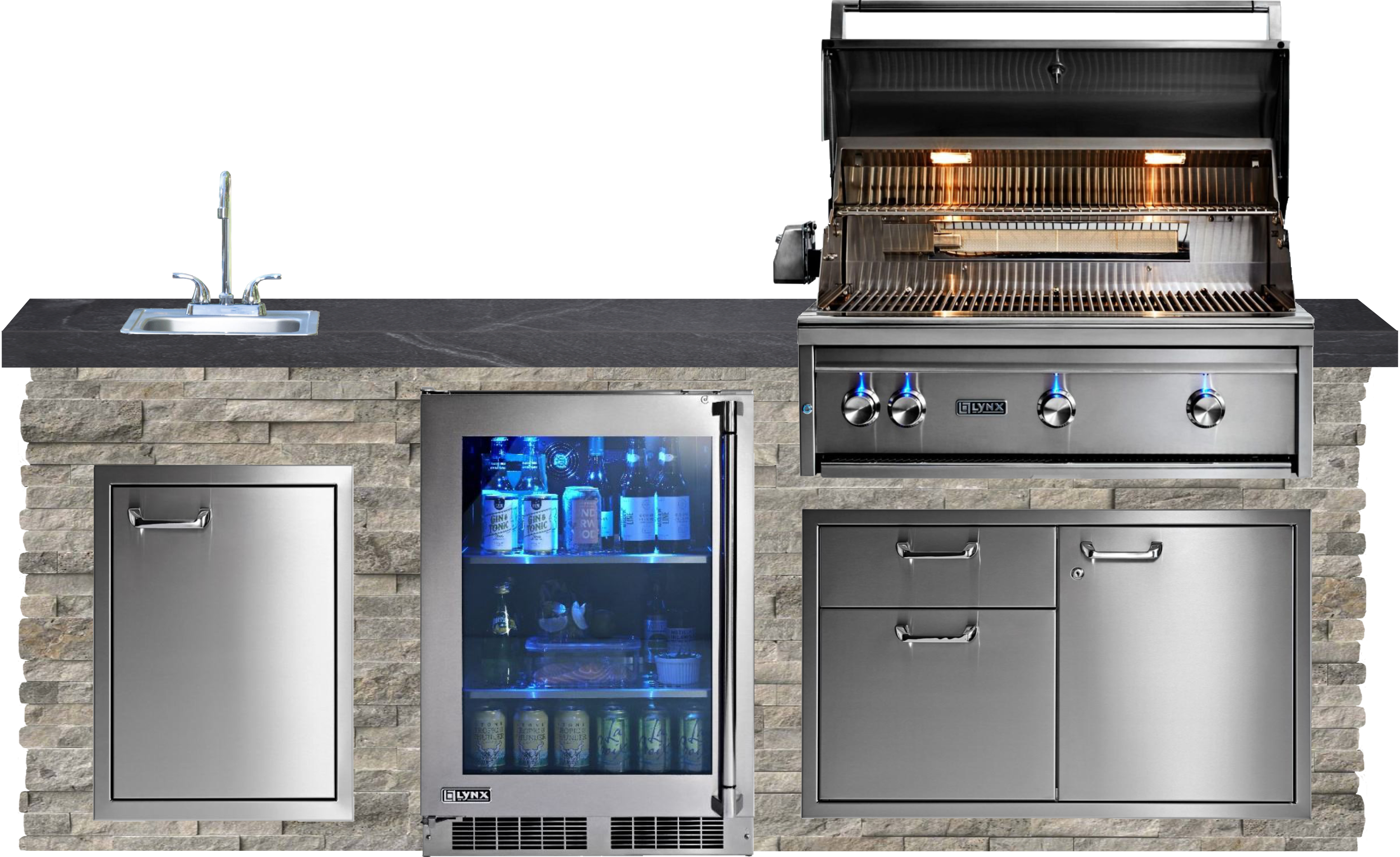 Lynx Pro Classic Collection 96" Luxury Finished Outdoor Kitchen Package 11-LNX-11-CC