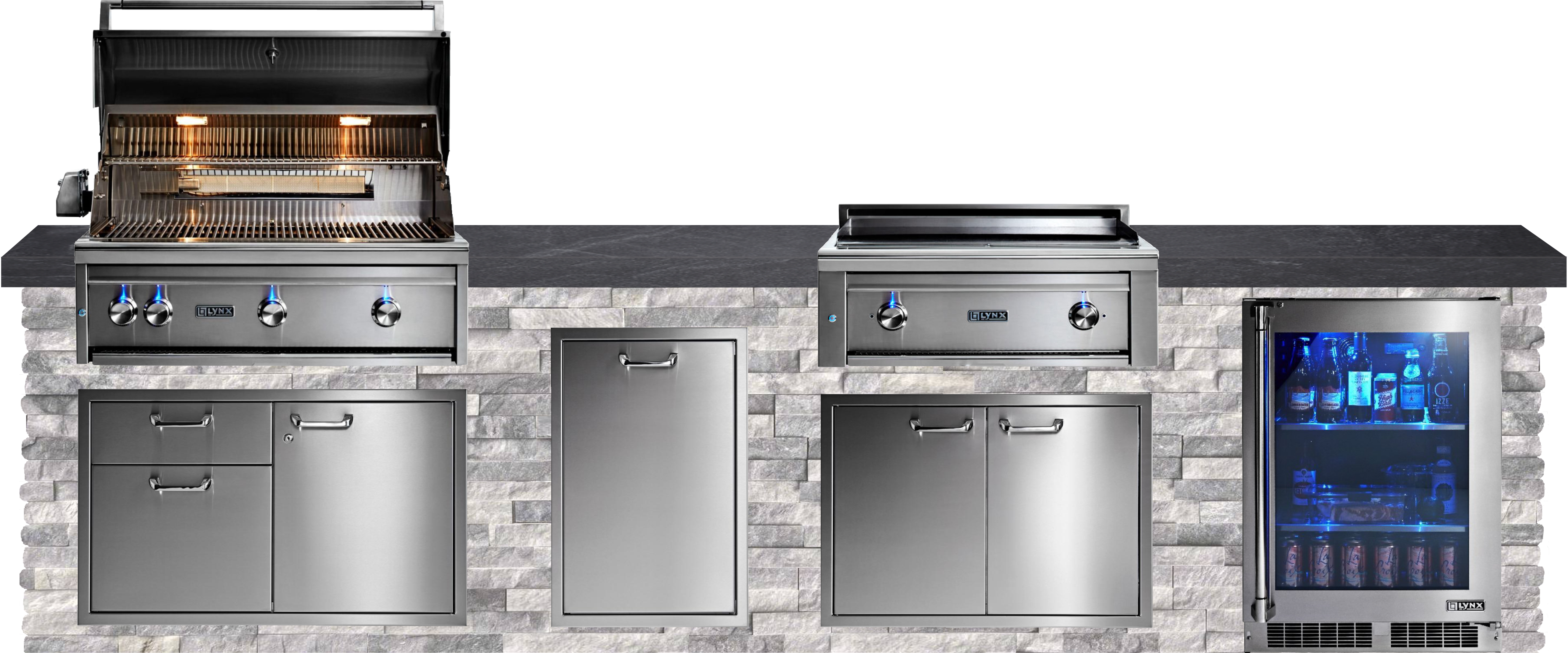 Lynx Pro Classic Collection 144" Luxury Finished Outdoor Kitchen Package 12-LNX-12-CC