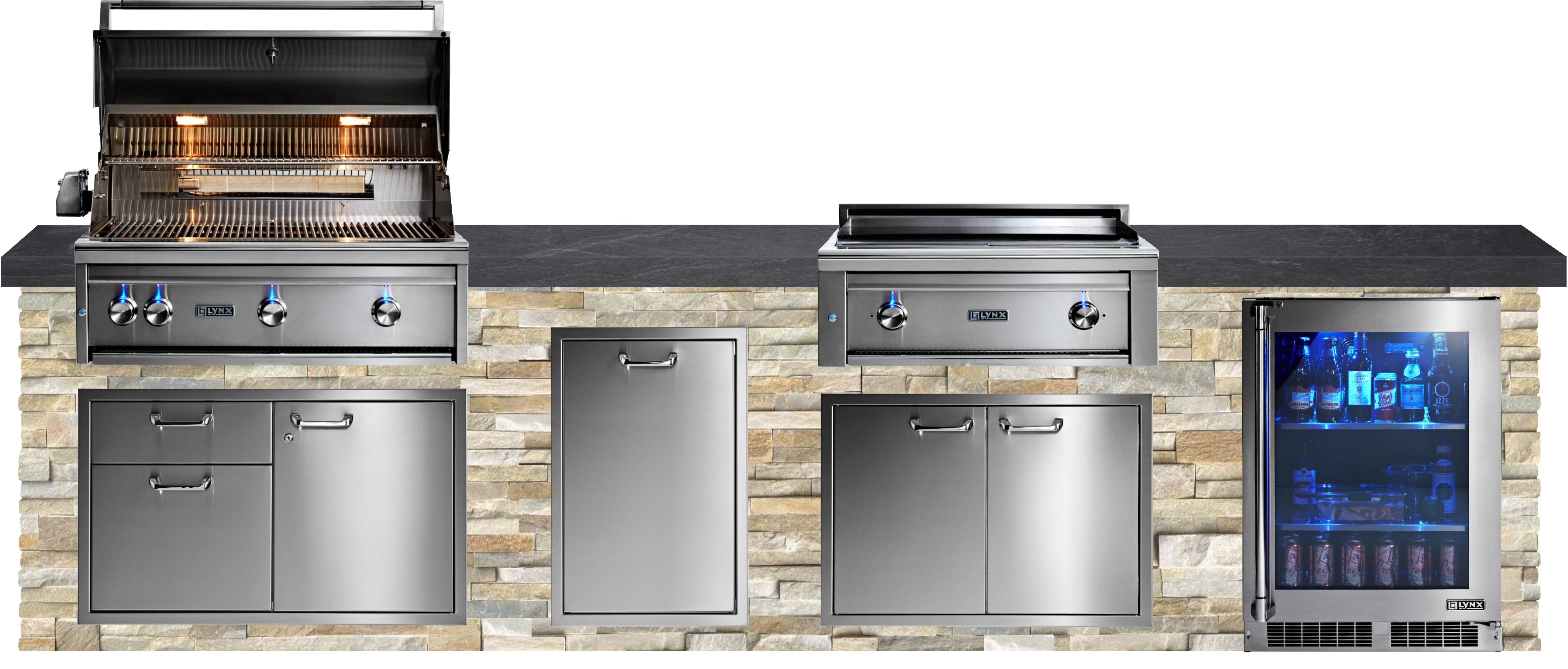 Lynx Pro Classic Collection 144" Luxury Finished Outdoor Kitchen Package 12-LNX-12-CC