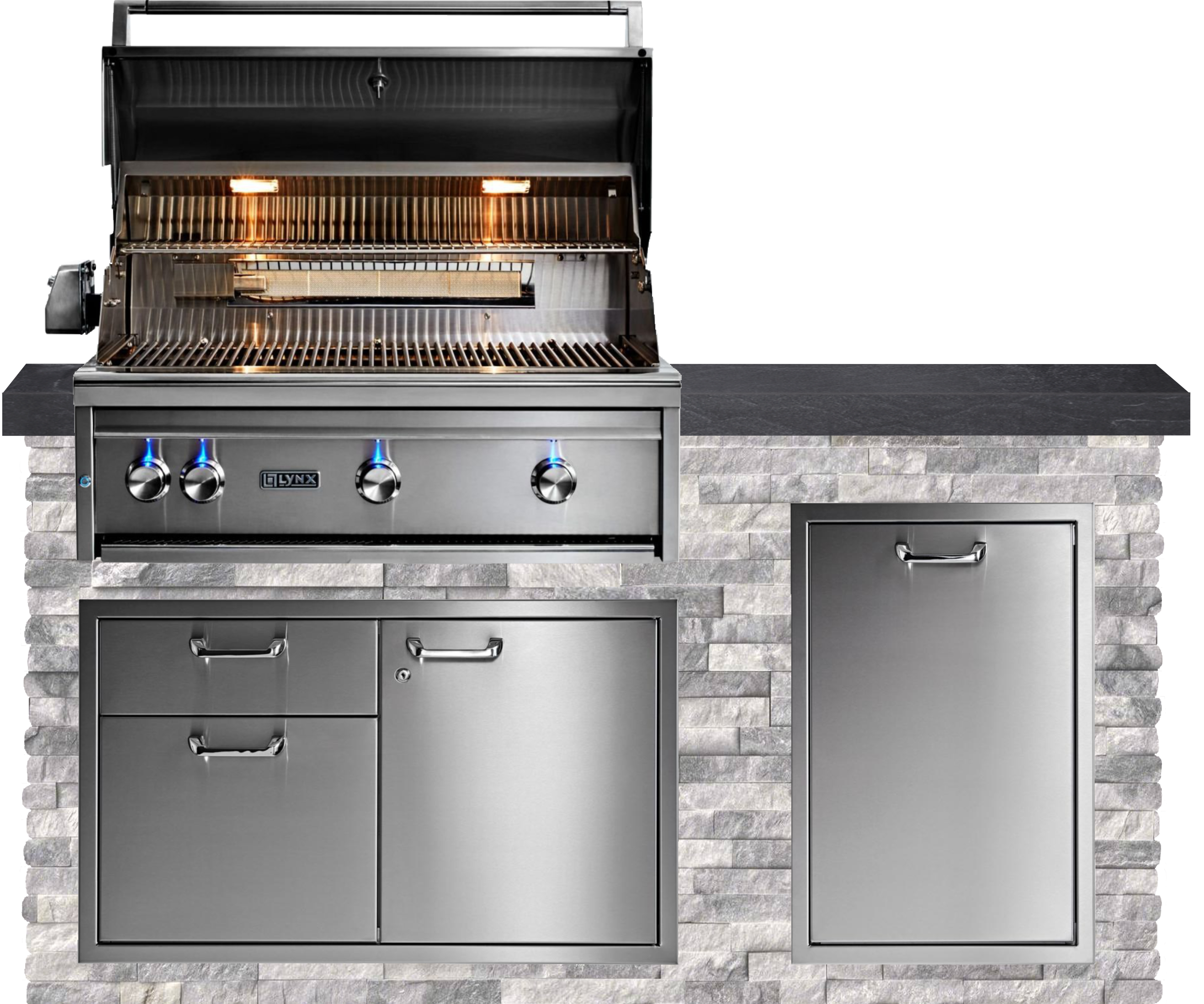 Lynx Pro Prestige Collection 72" Luxury Finished Outdoor Kitchen Package 3-LNX-3-PC