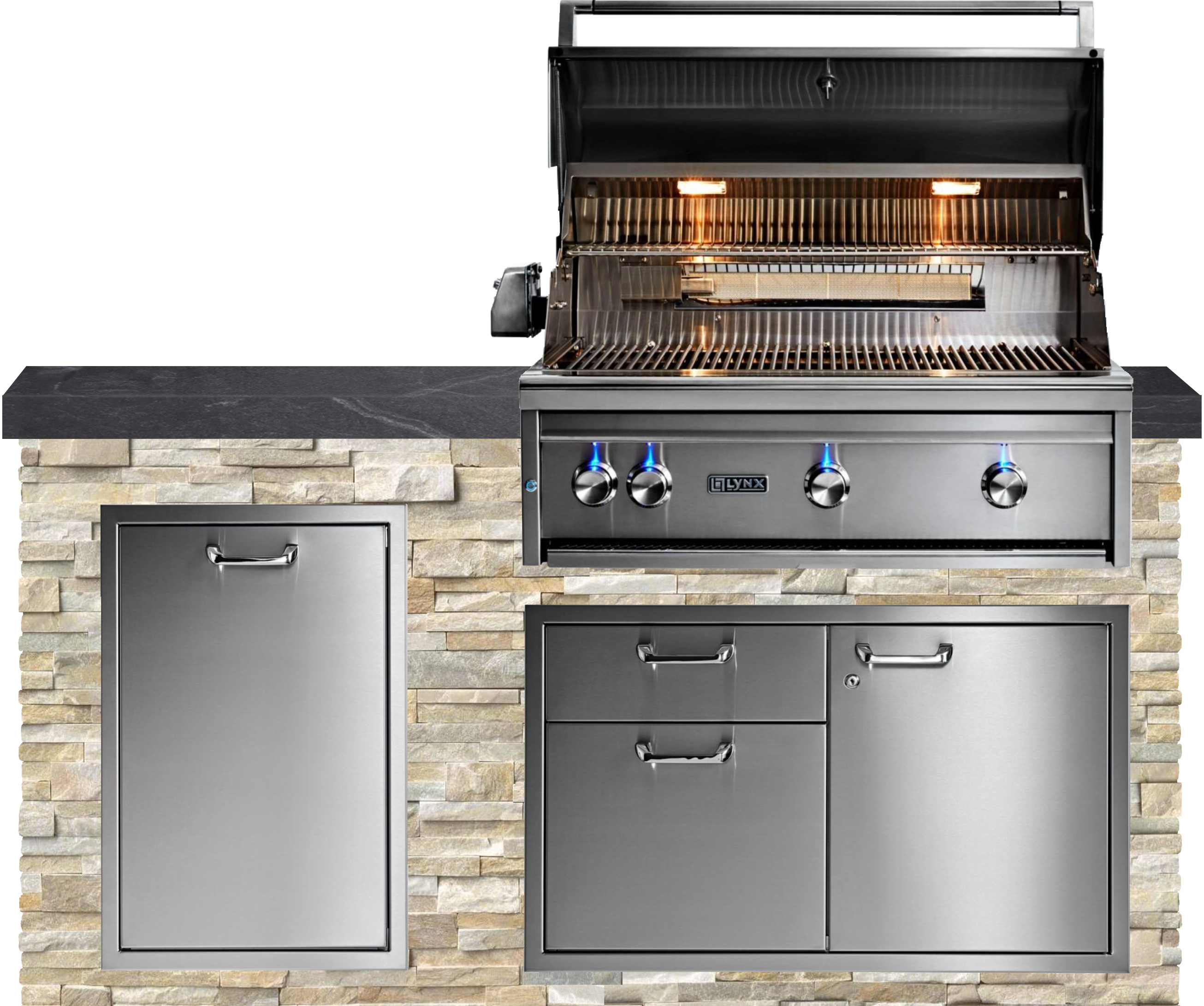 Lynx Pro Classic Collection 72" Luxury Finished Outdoor Kitchen Package 3-LNX-3-CC