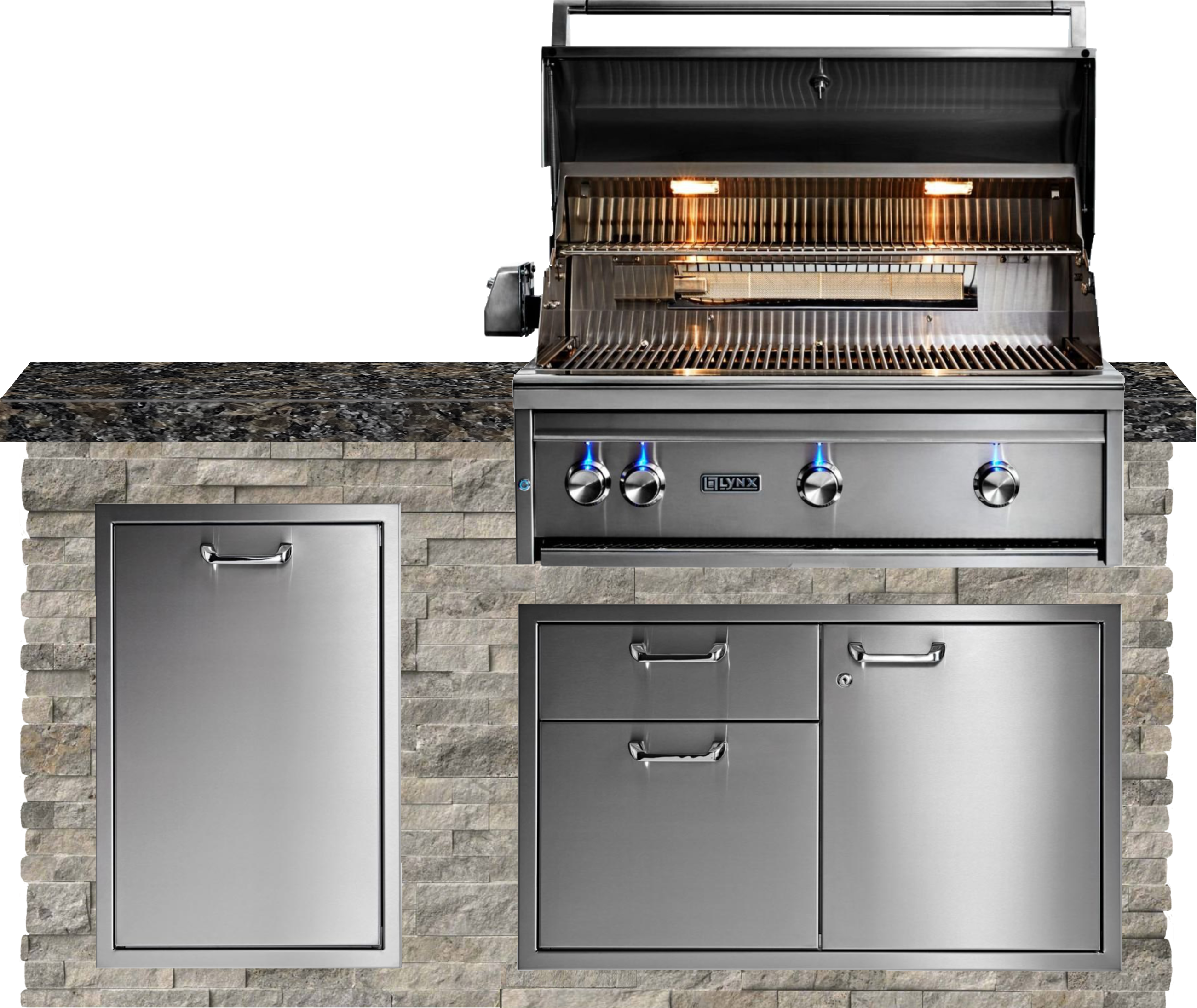 Lynx Pro Classic Collection 72" Luxury Finished Outdoor Kitchen Package 3-LNX-3-CC