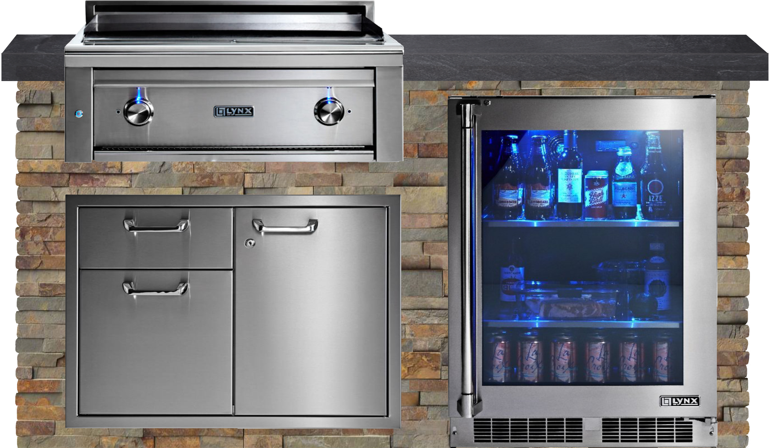 Lynx Pro Classic Collection 72" Luxury Finished Outdoor Kitchen Package 5-LNX-5-CC