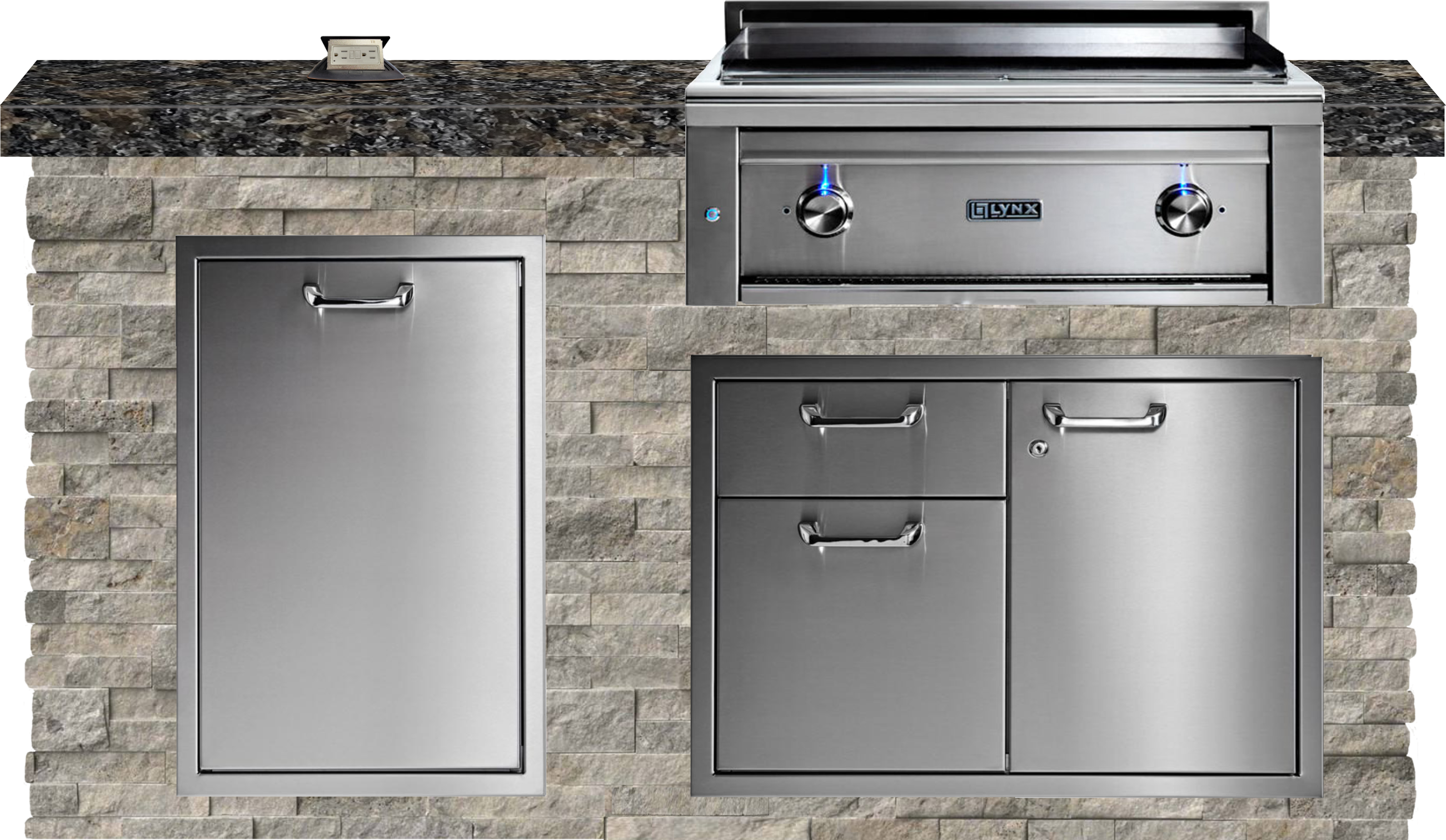 Lynx Pro Classic Collection 72" Luxury Finished Outdoor Kitchen Package 6-LNX-6-CC